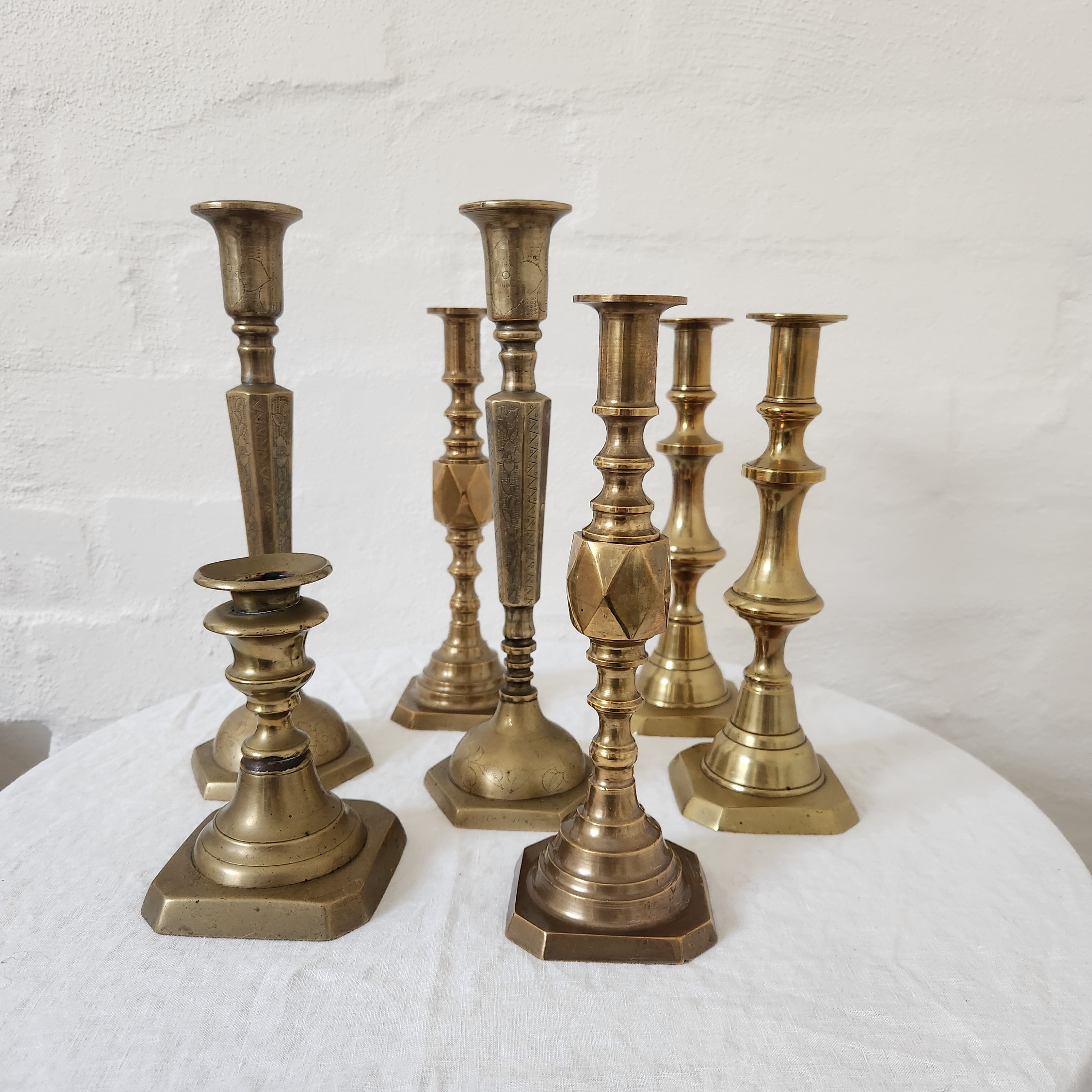 Antique Brass Candlestick pair