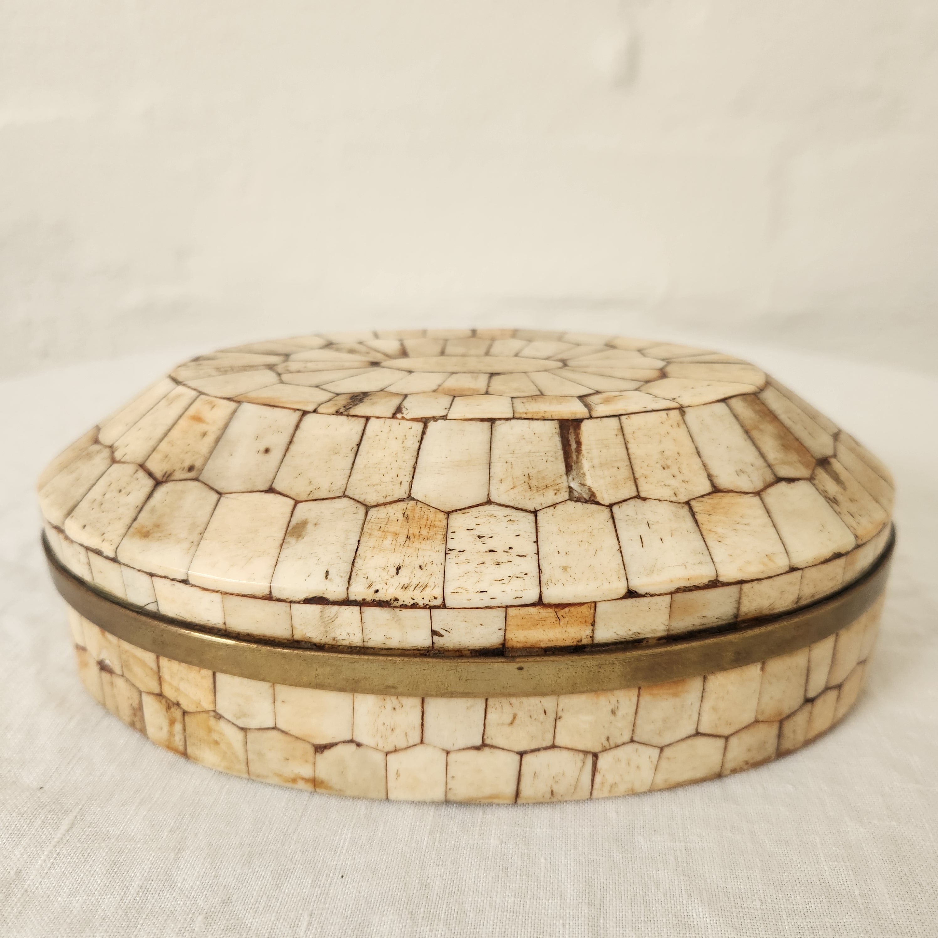 Moroccan Bone Box with Brass interior