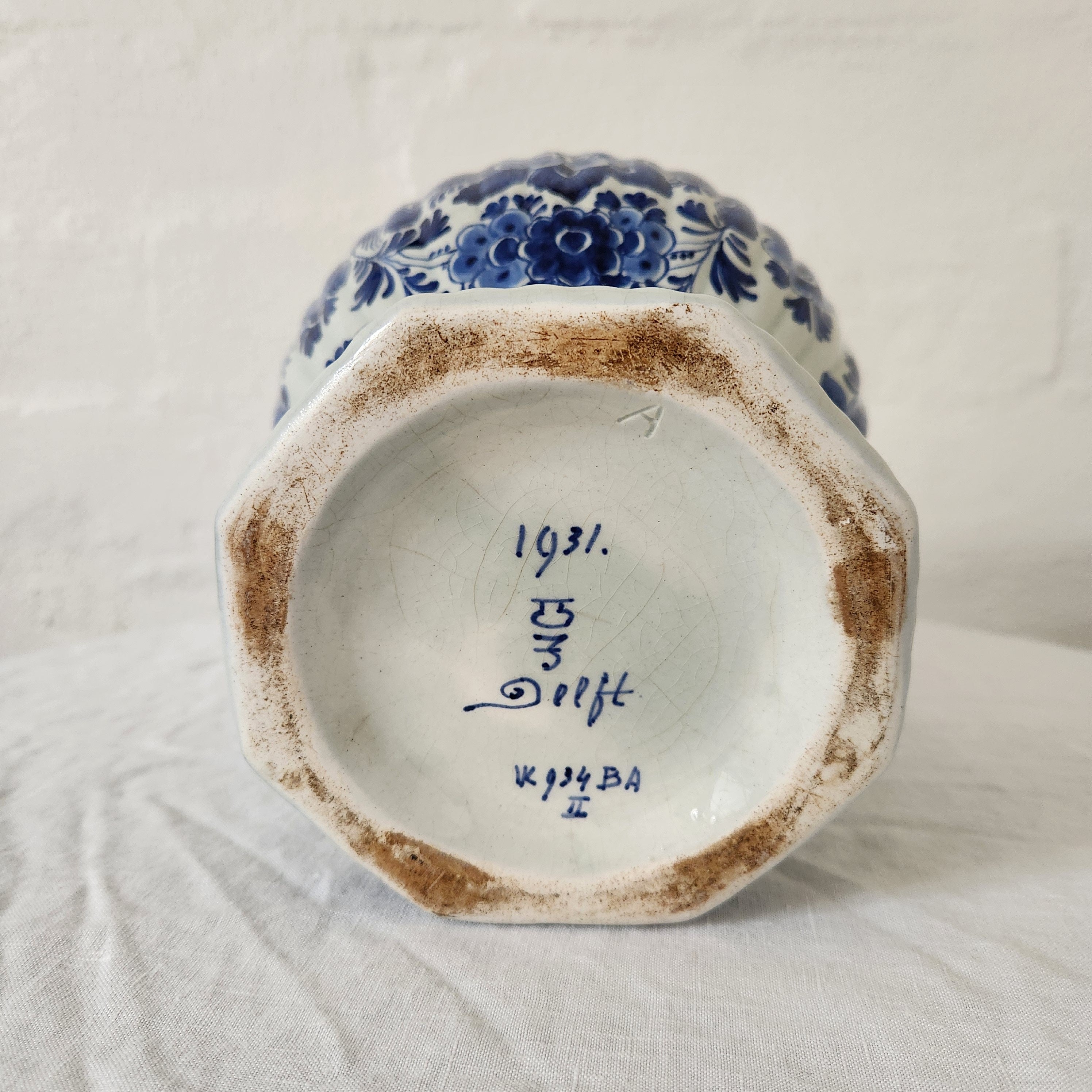 Delft Vase with Ball Lid
