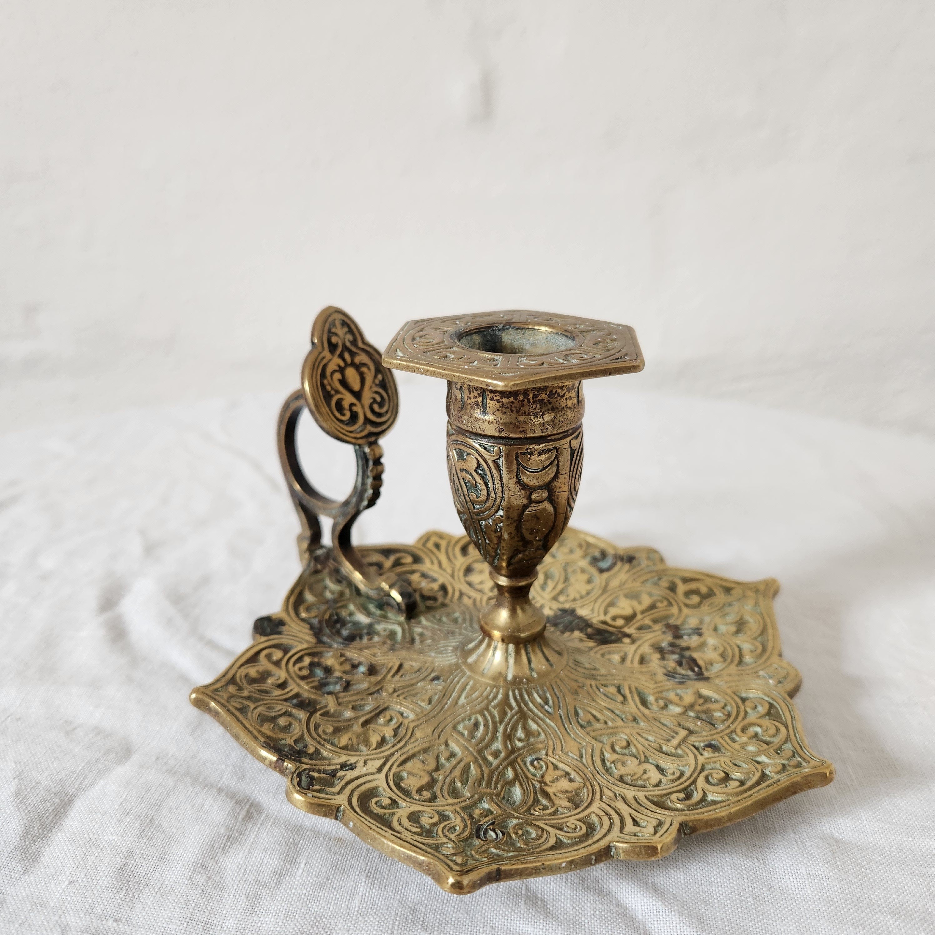 Vintage Brass Chamber Candlestick