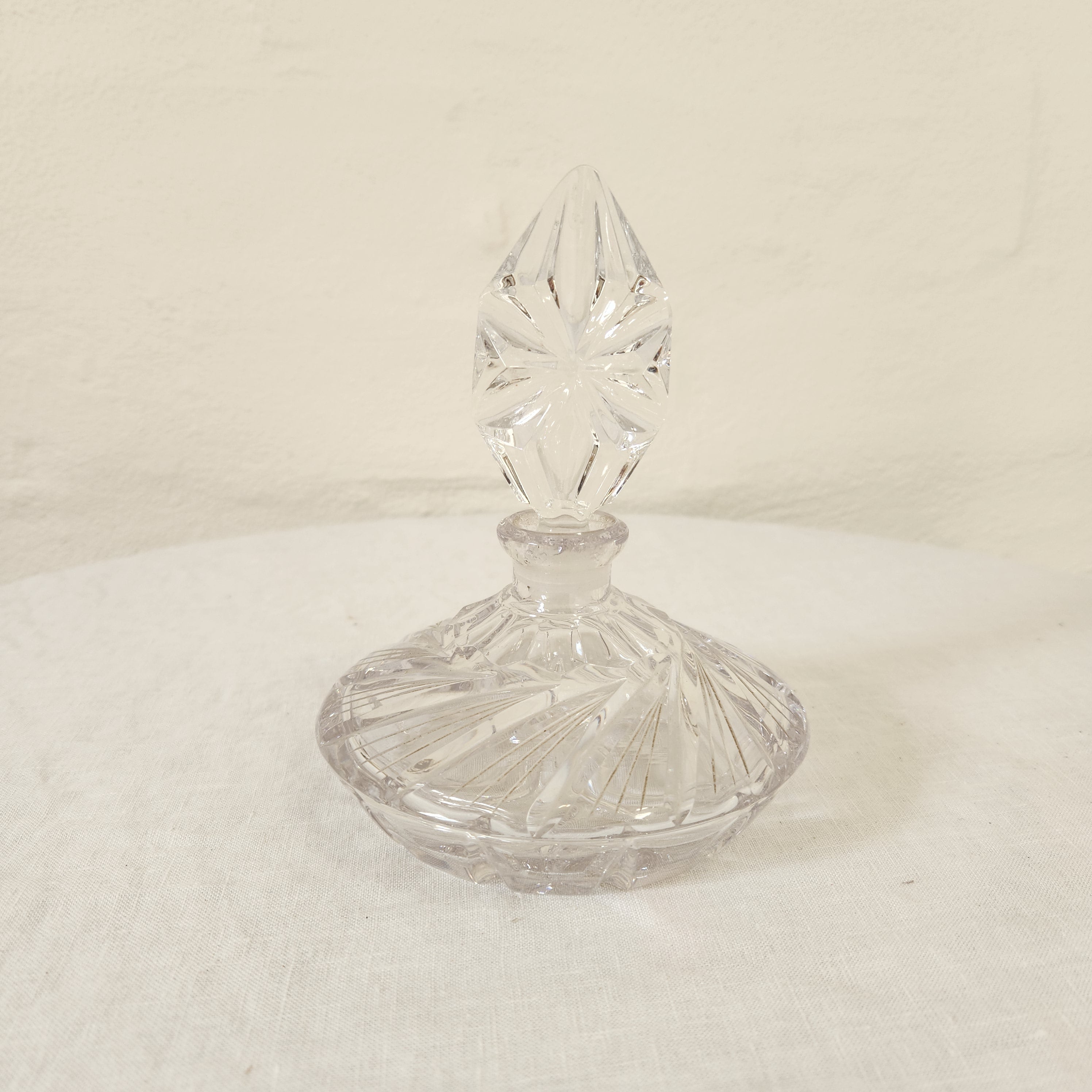 Vintage French Hand Cut Crystal Perfume Bottle