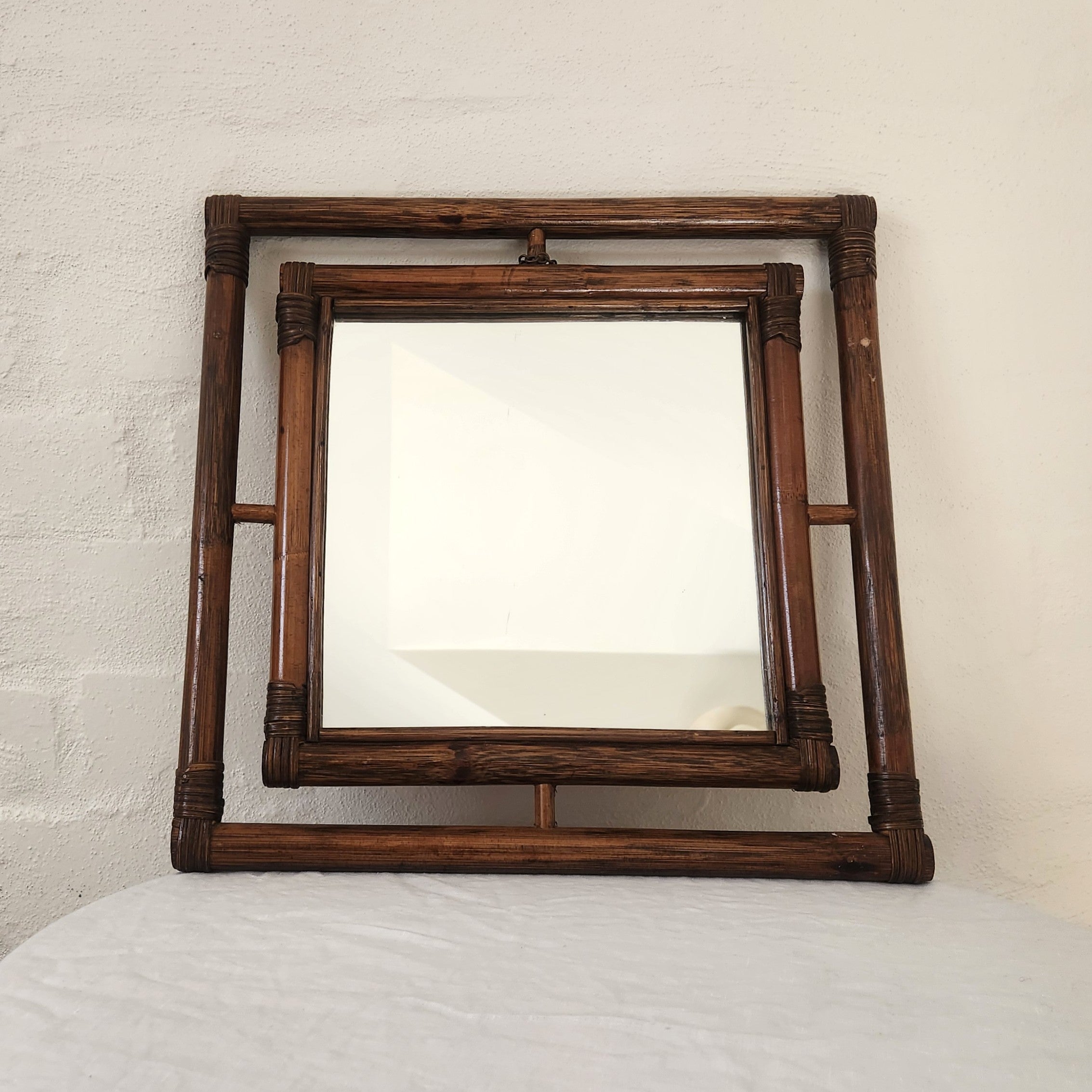 Vintage Bamboo Mirror