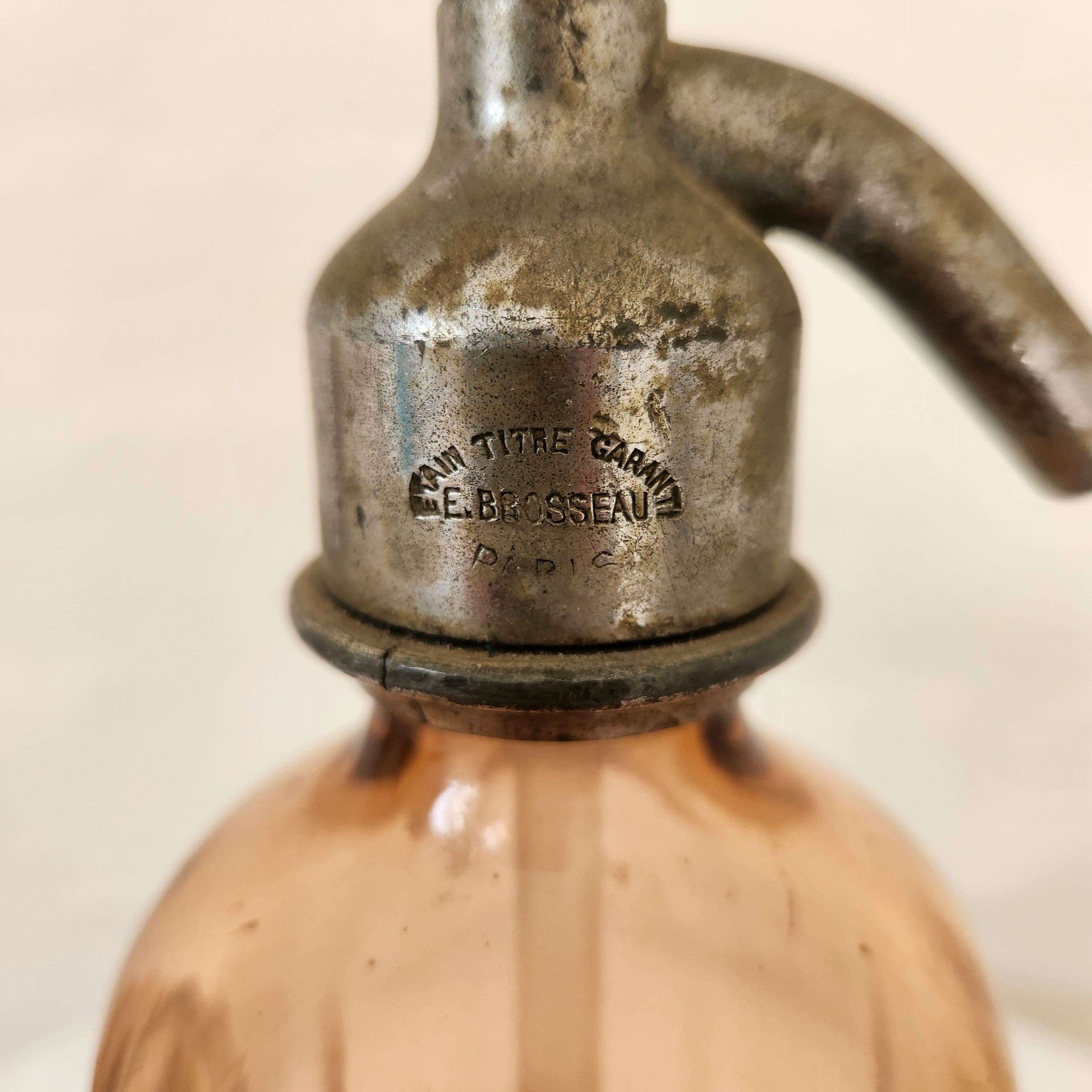 Vintage French Soda Siphon - Peach