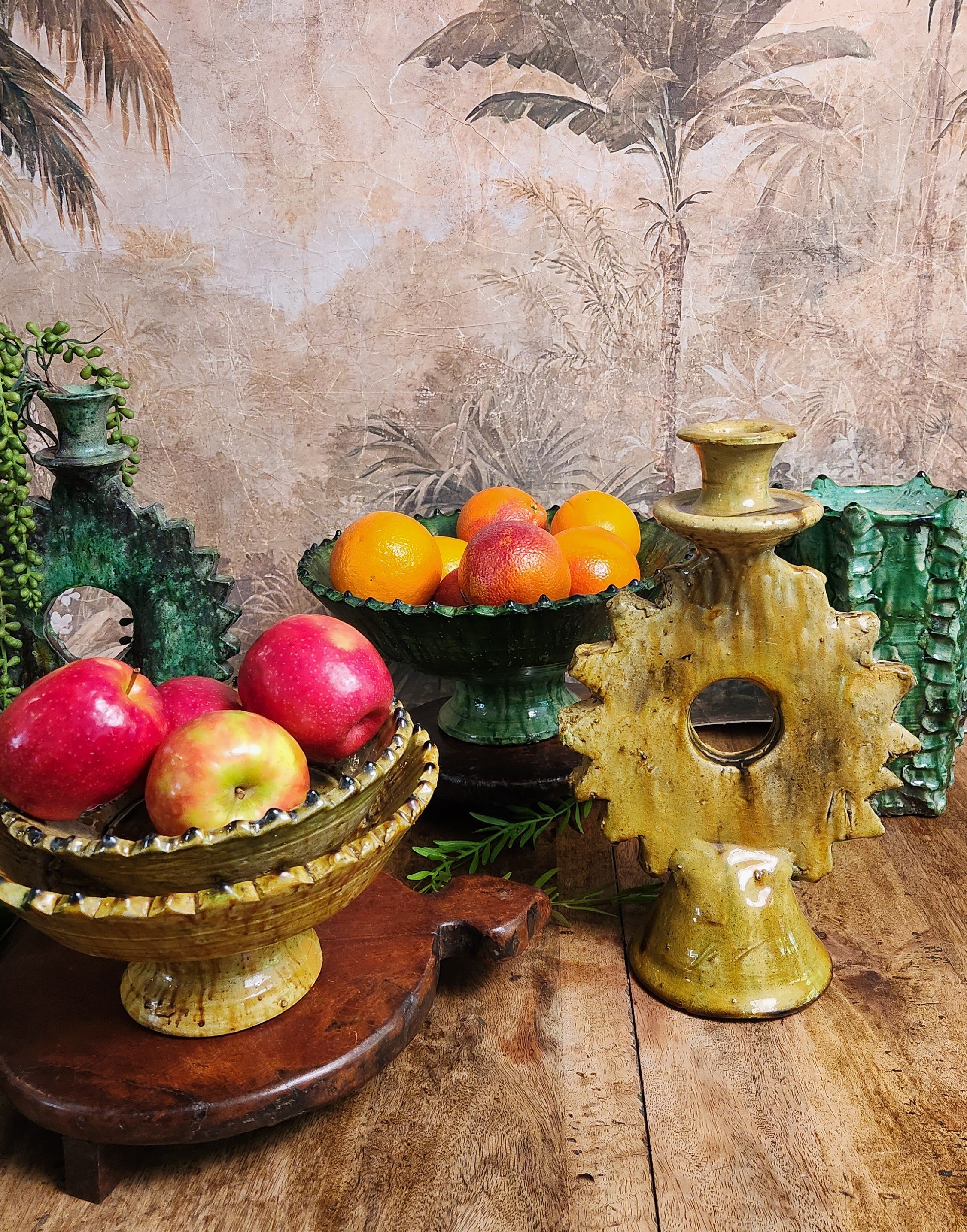 Tamegroute Sun Candlestick - Jaune