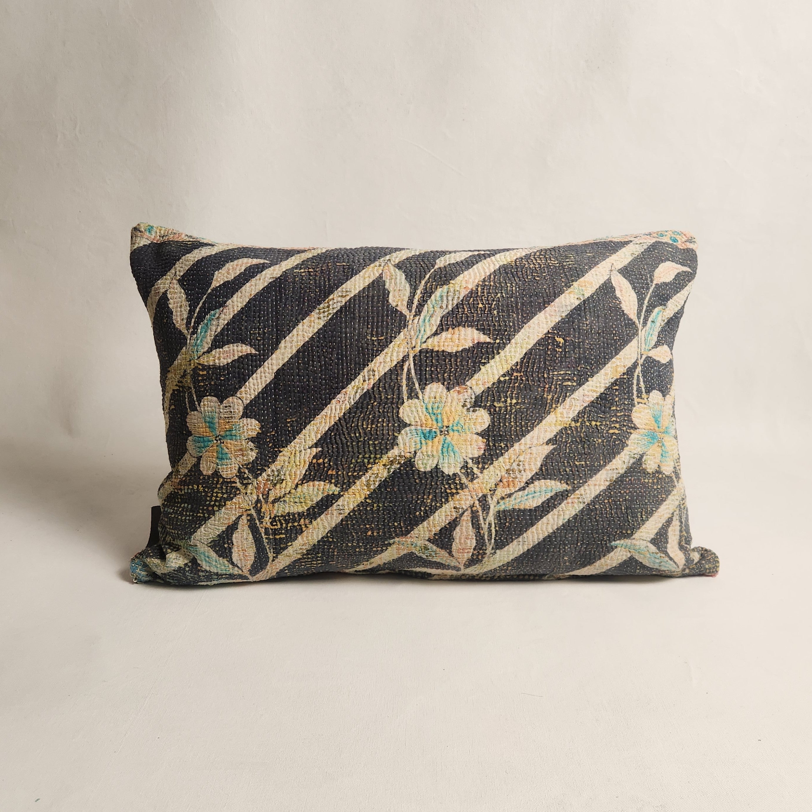 Suzani Cushion #27 - Coral, Grey, Cream 60x40