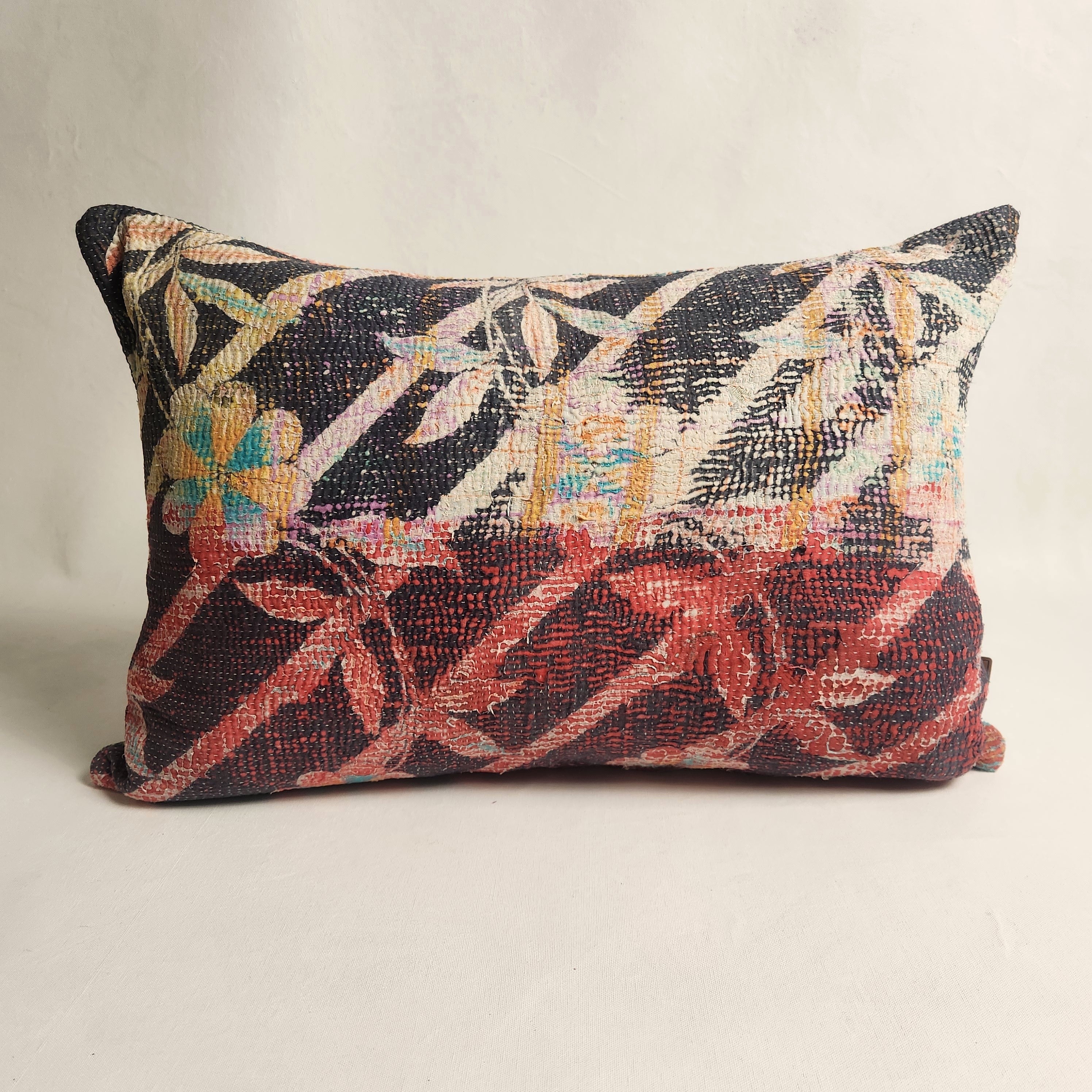 Suzani Cushion #27 - Coral, Grey, Cream 60x40