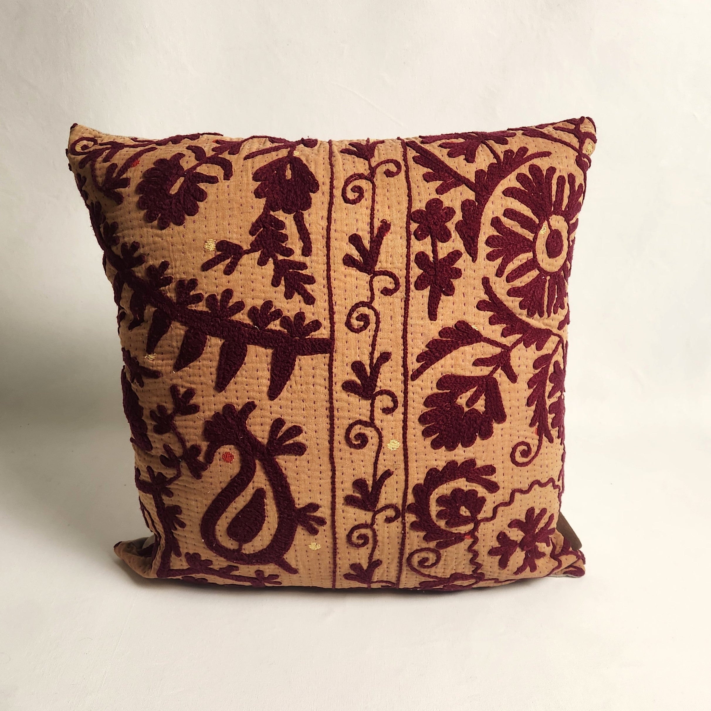 Suzani Cushion #32 - Orange and Red 50x50