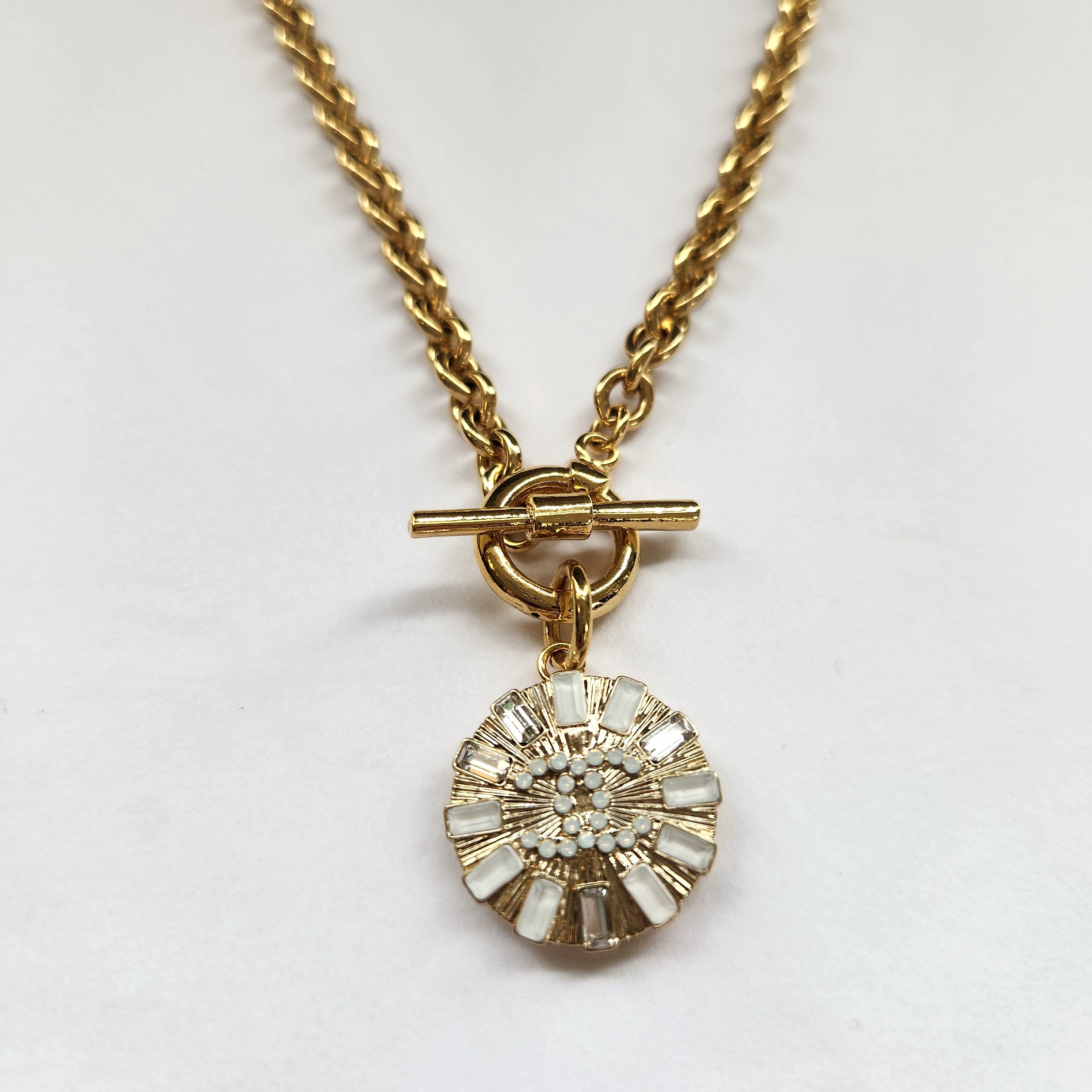 Crystal T Bar Necklace