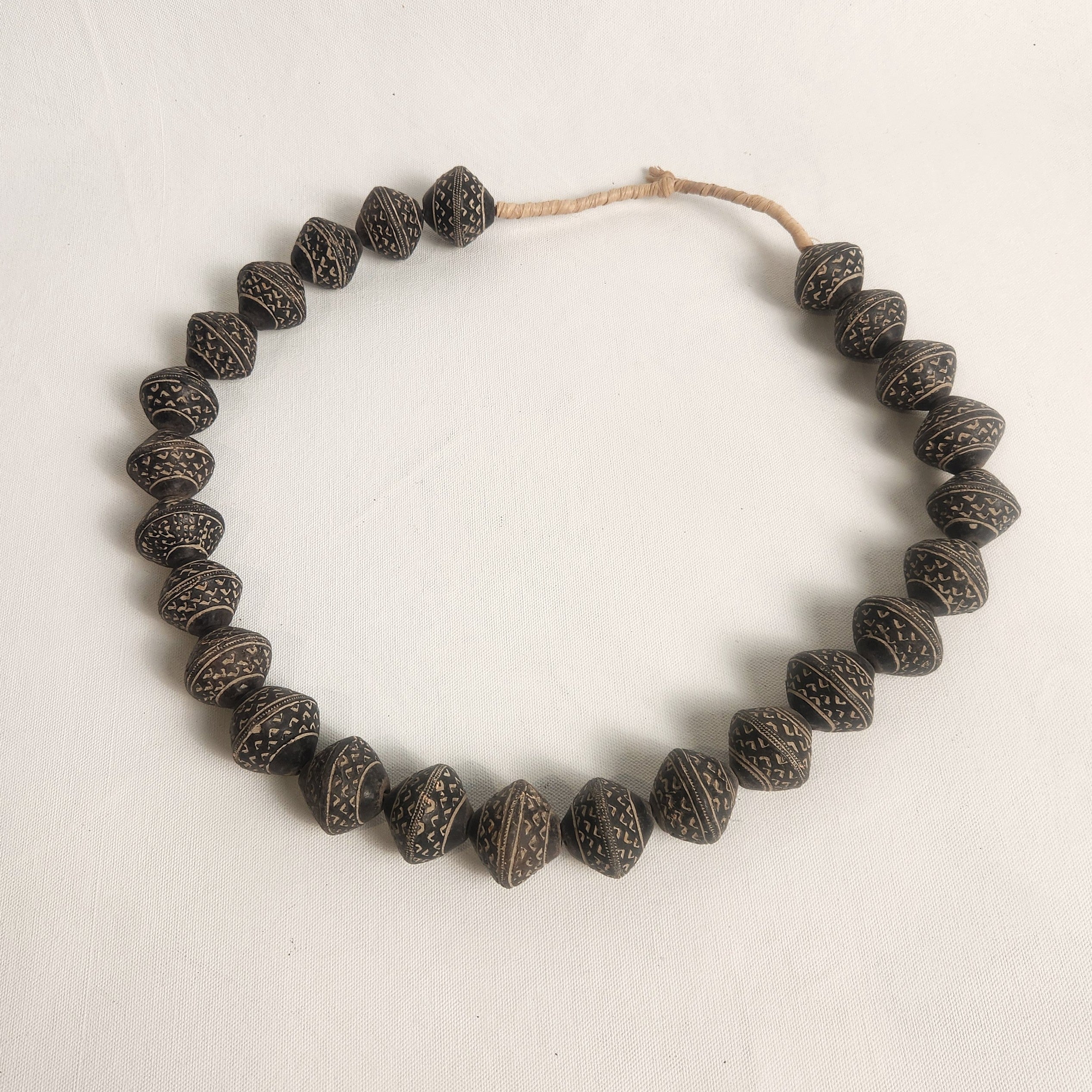 Mali Beaded Garland - Dogon Charcoal Clay