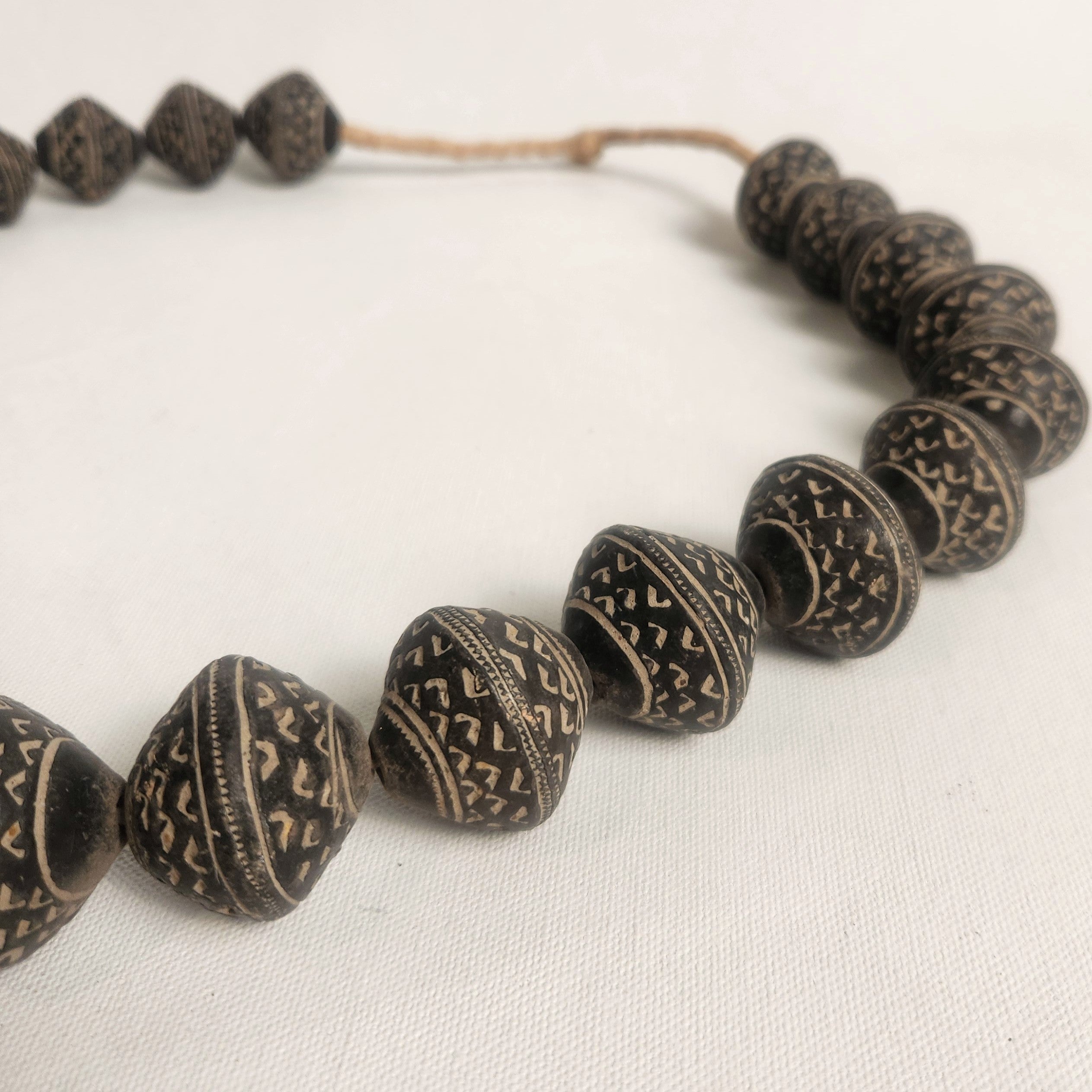 Mali Beaded Garland - Dogon Charcoal Clay