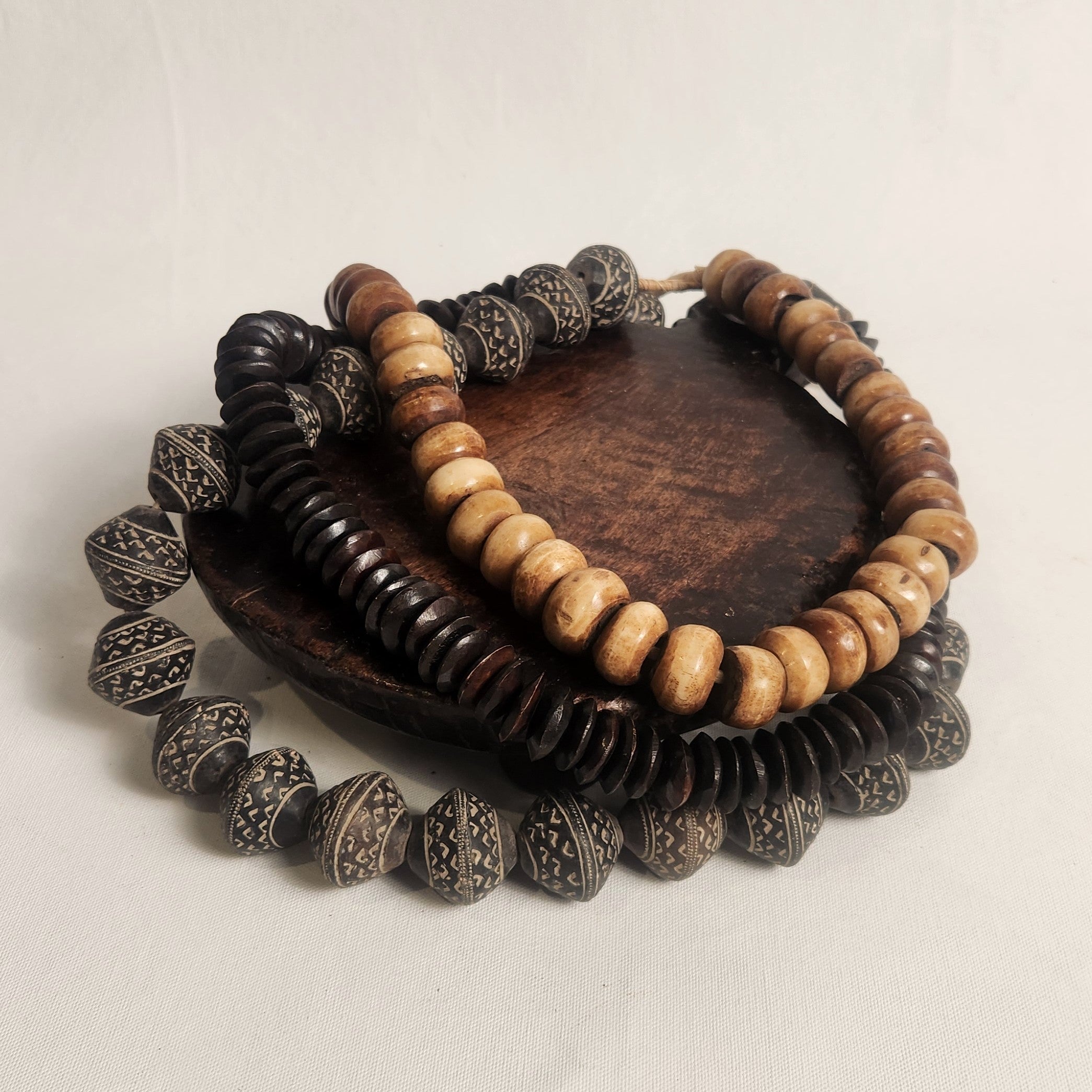 Mali Beaded Garland - Dogon Charcoal Clay