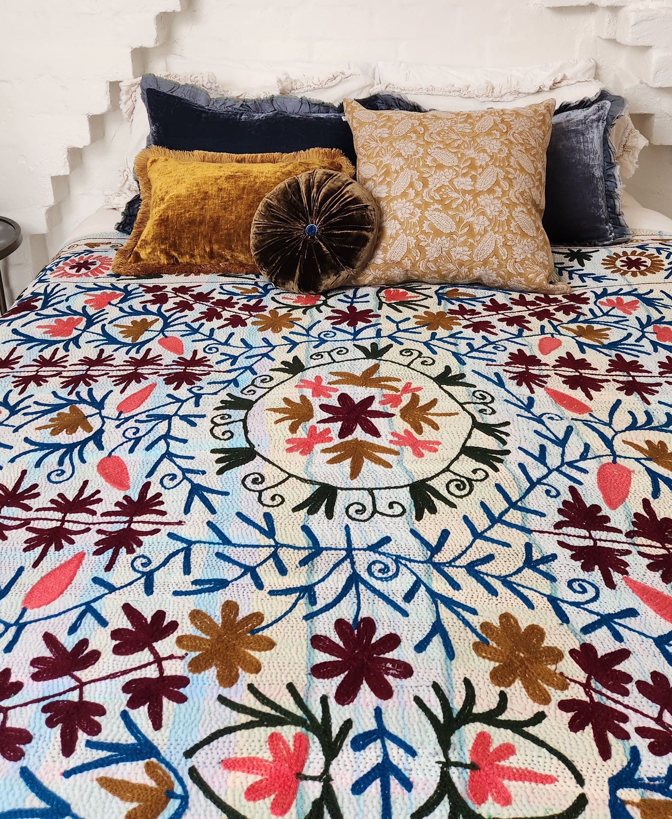 Vintage Suzani Kantha Throw - Multi colours (heavier)