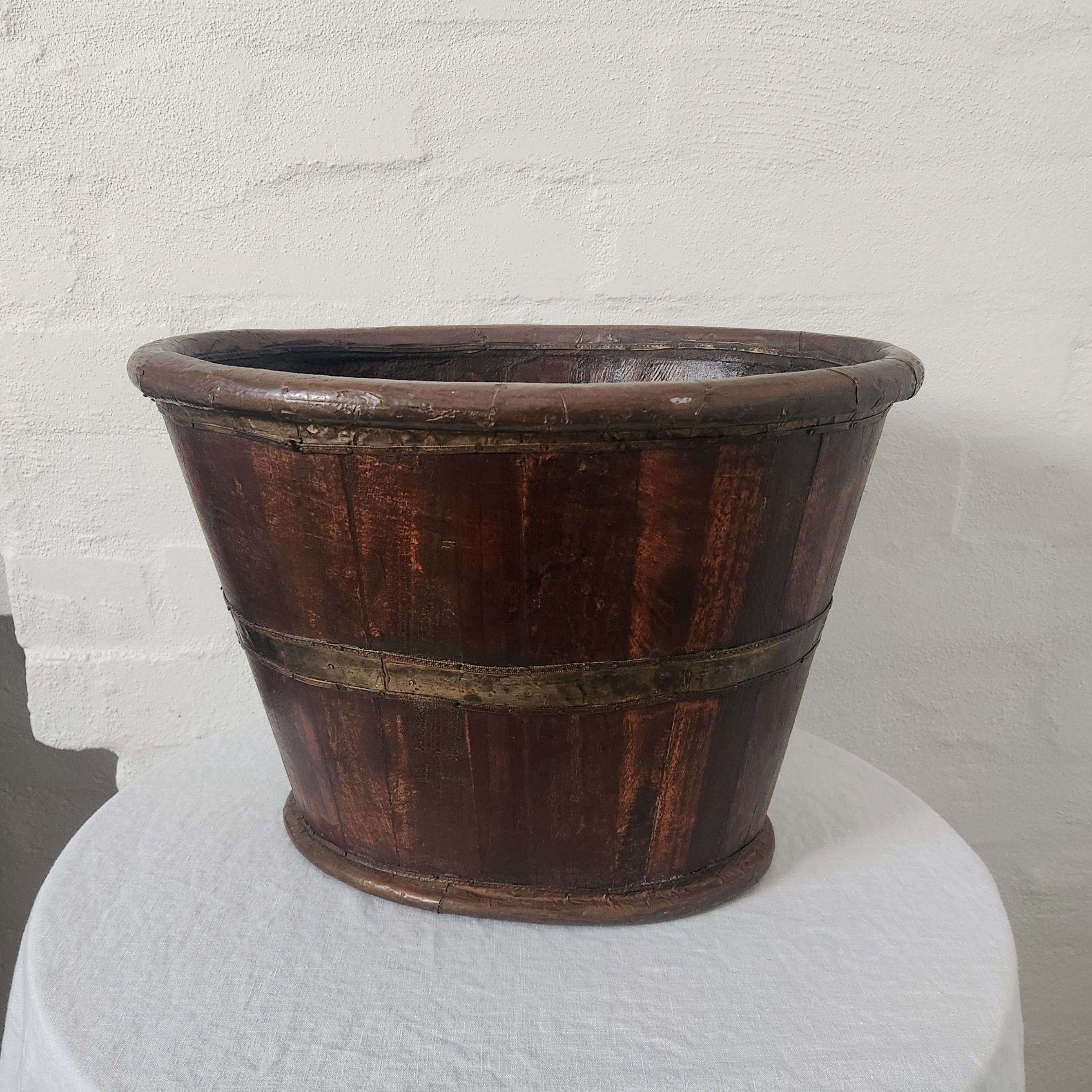 Vintage Wooden Oval Bucket
