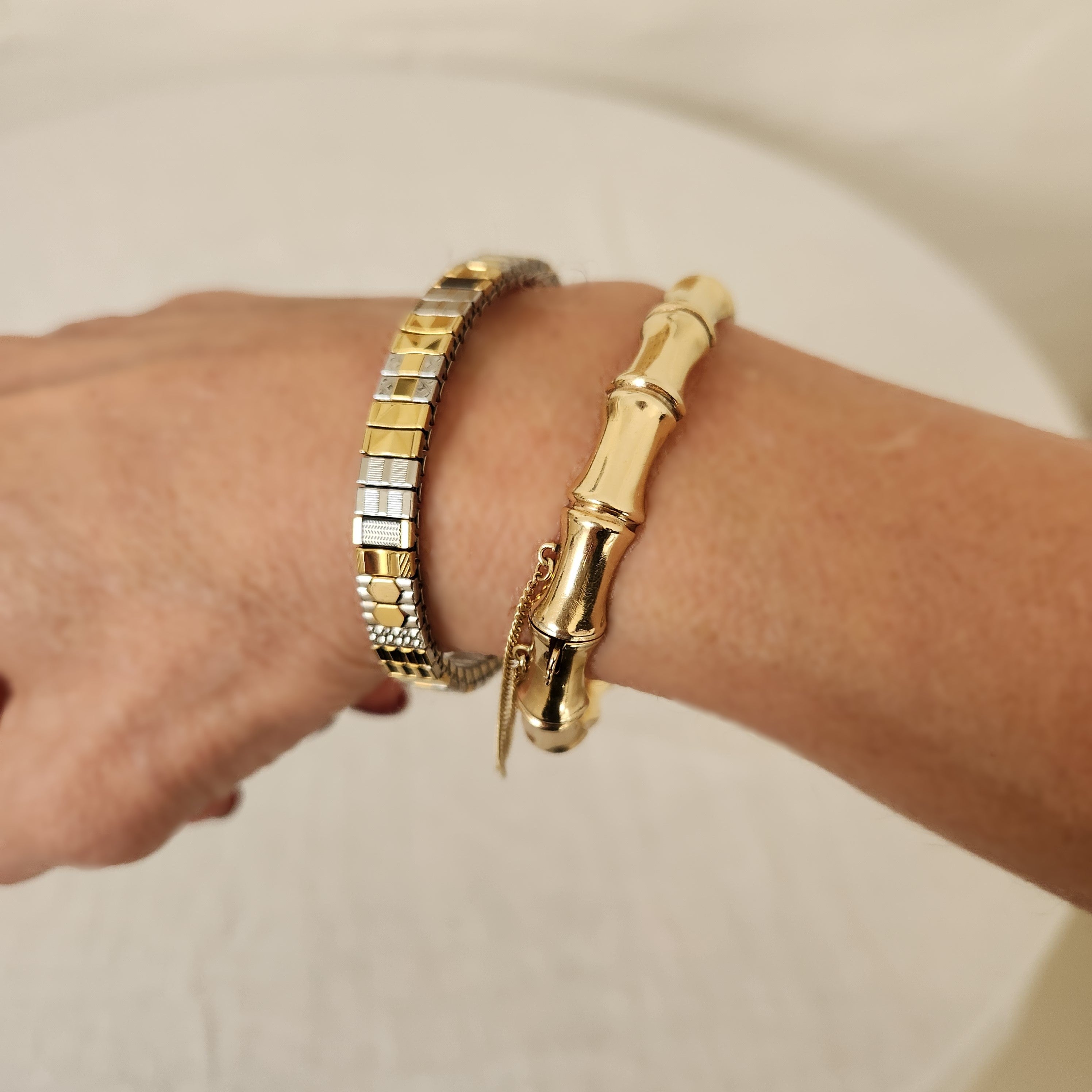 Sterling Silver Gold Plated Watch Band Bracelet