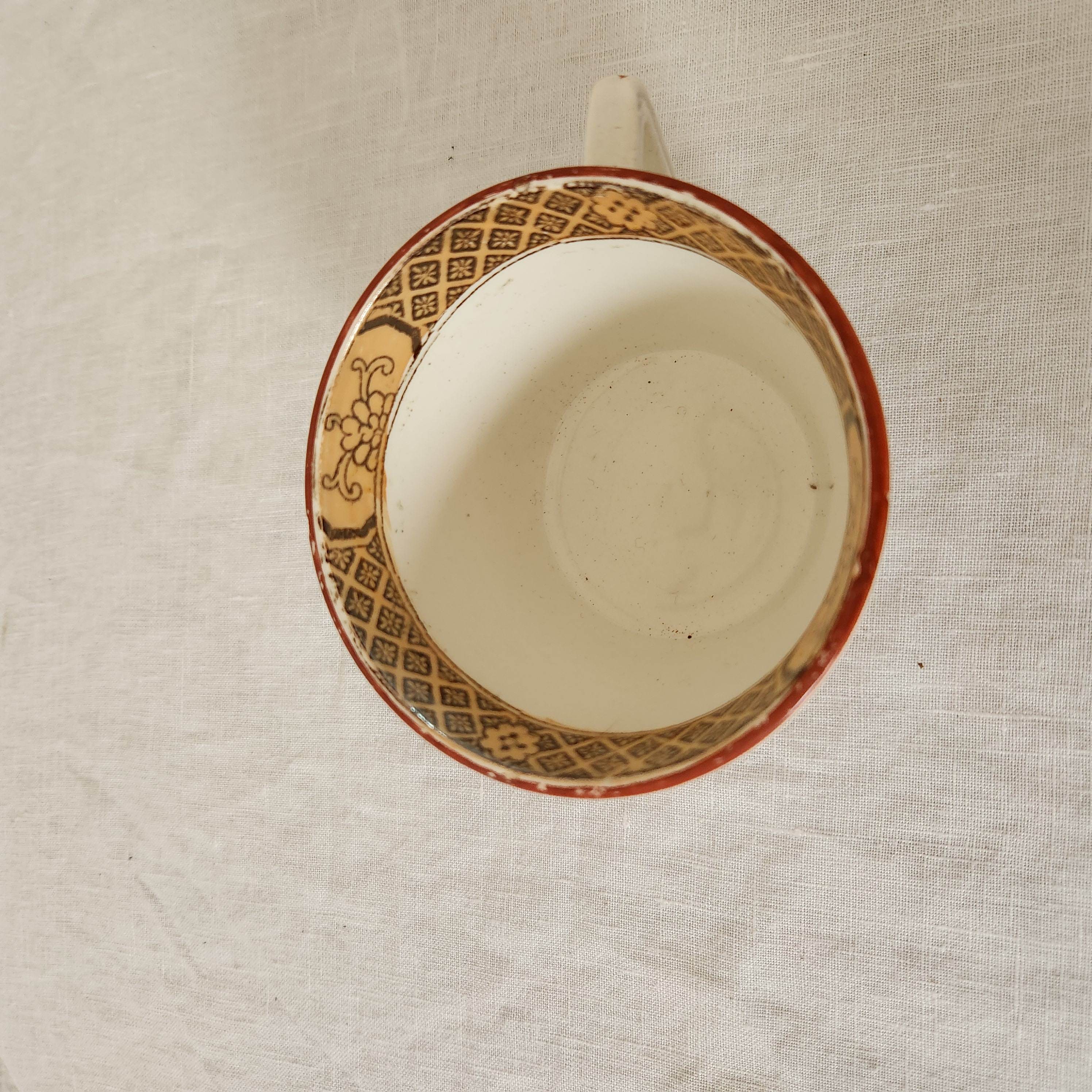 Small Vintage Sarreguemines Chinoiserie Cup