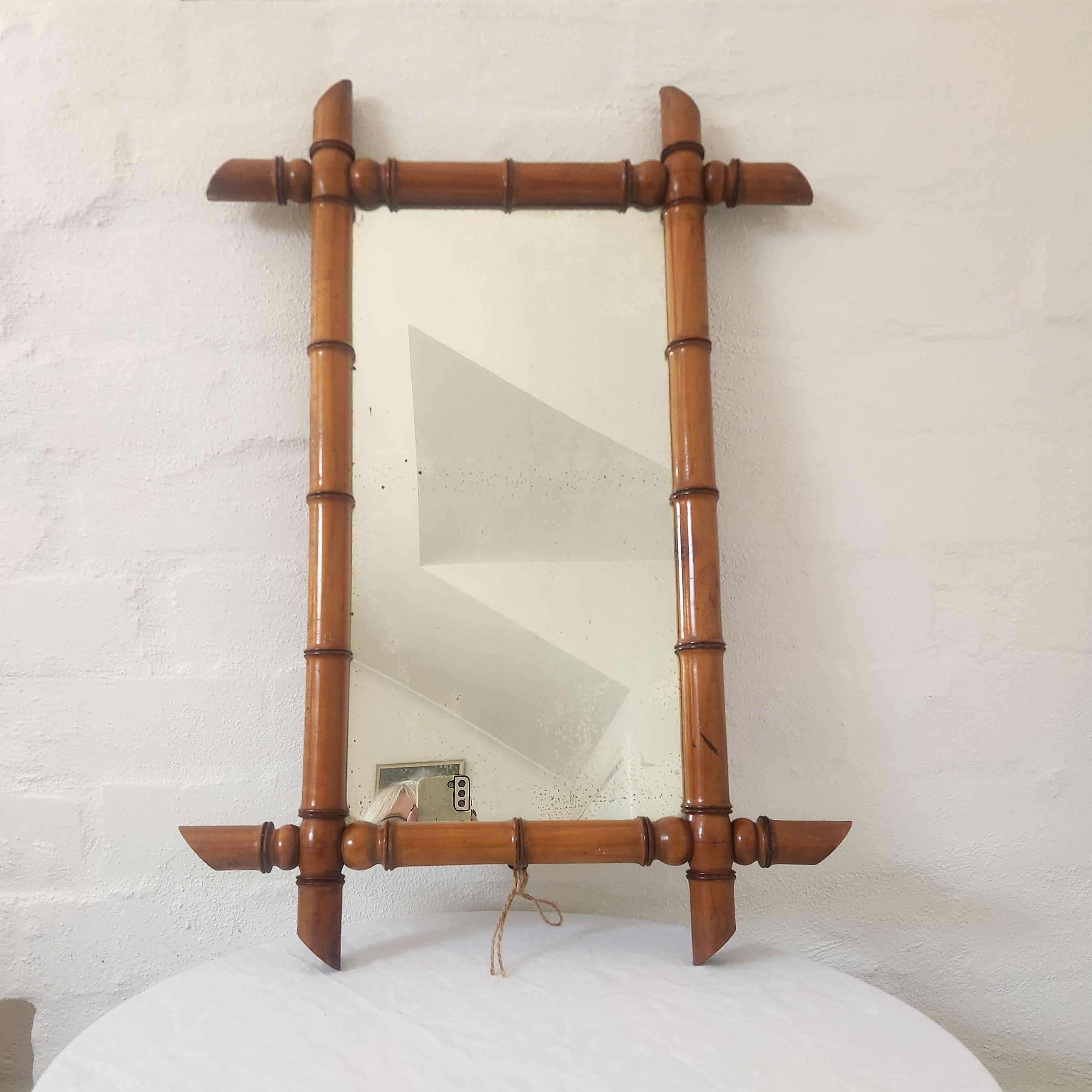 Faux Bamboo Mirror - Medium