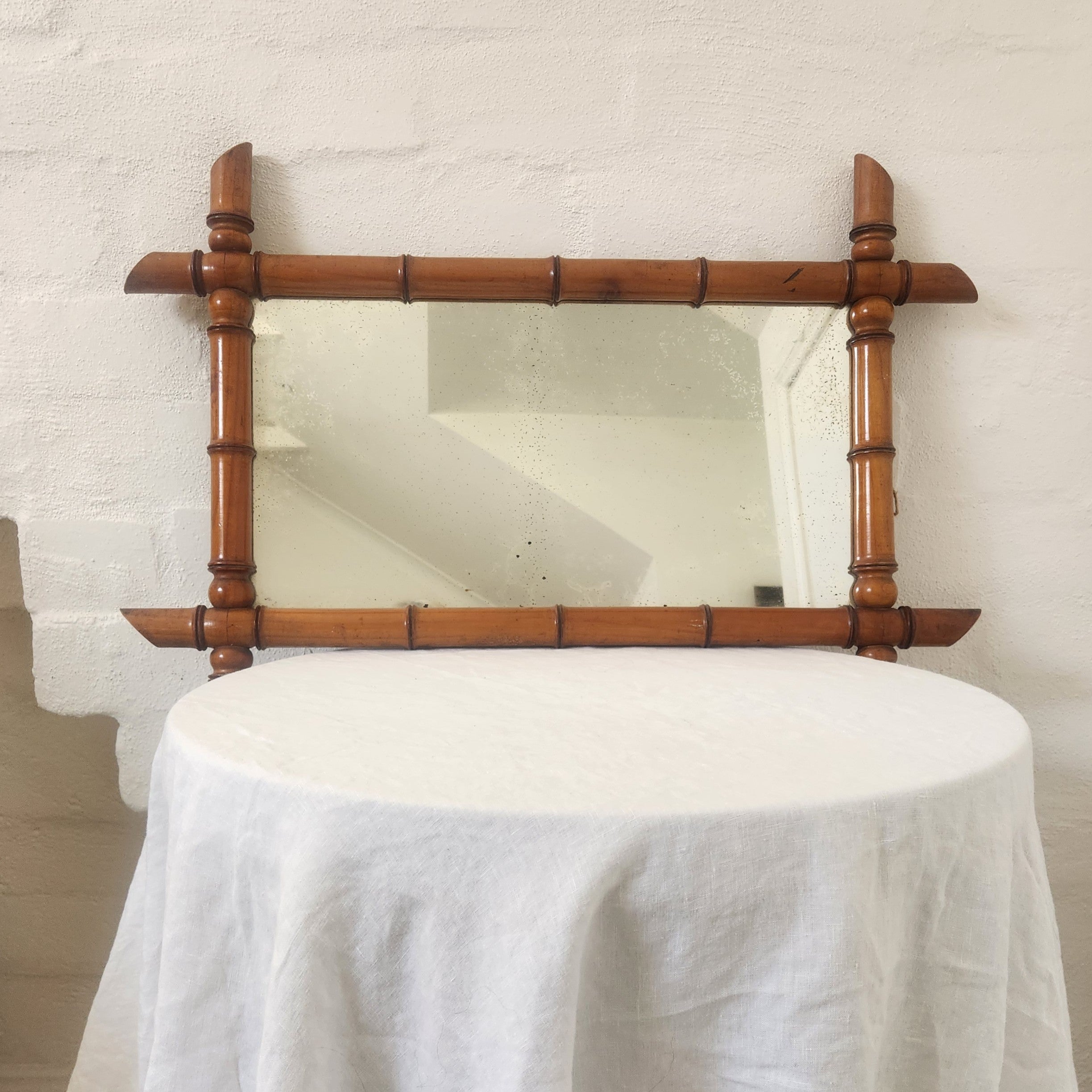 Faux Bamboo Mirror - Medium