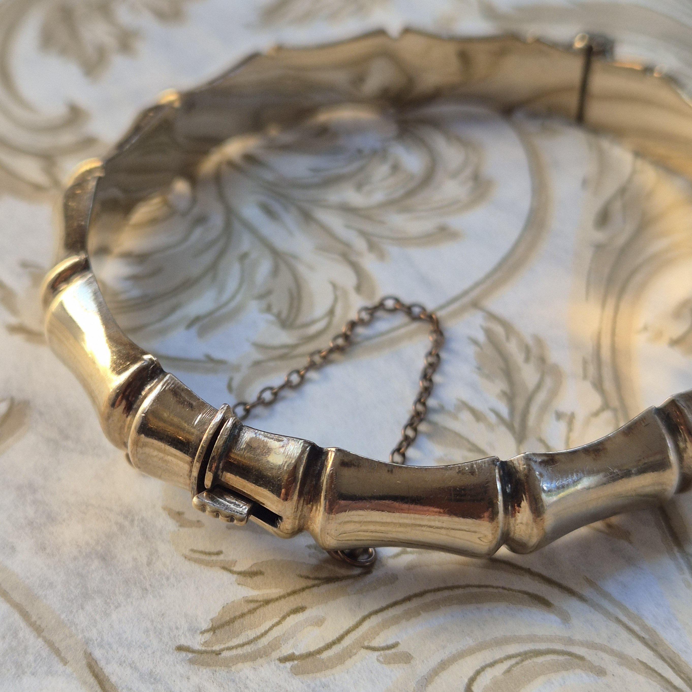 Mid Century 9ct Rolled Gold Bamboo Bangle