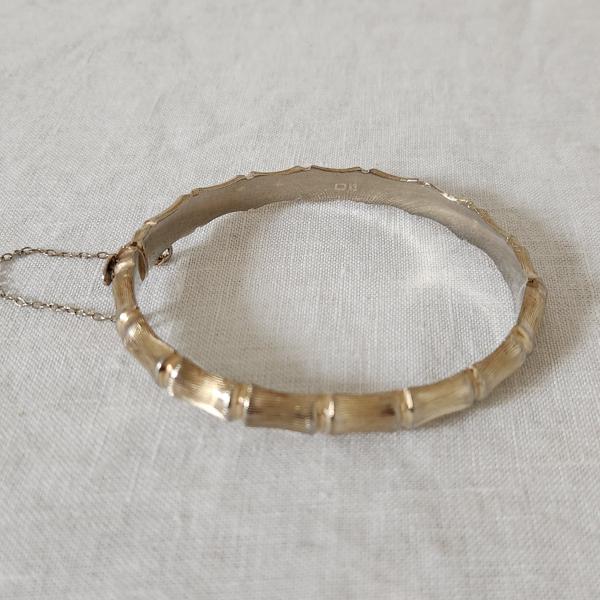 Vintage Gold Gilded Sterling Silver - Bamboo Bangle