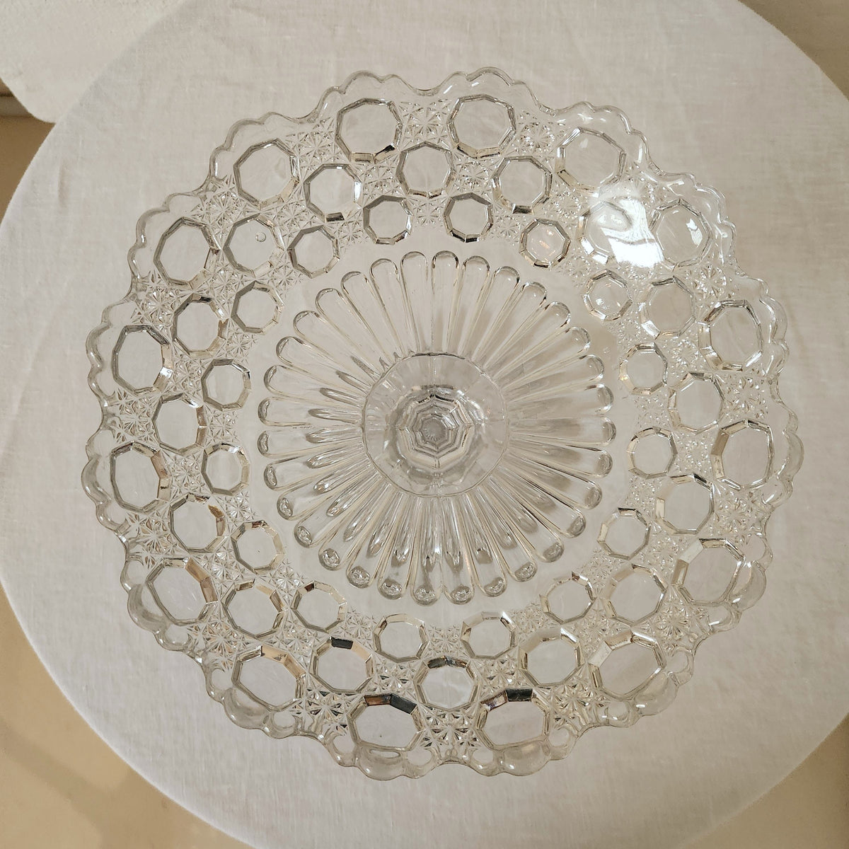 Top down view of English antique comport