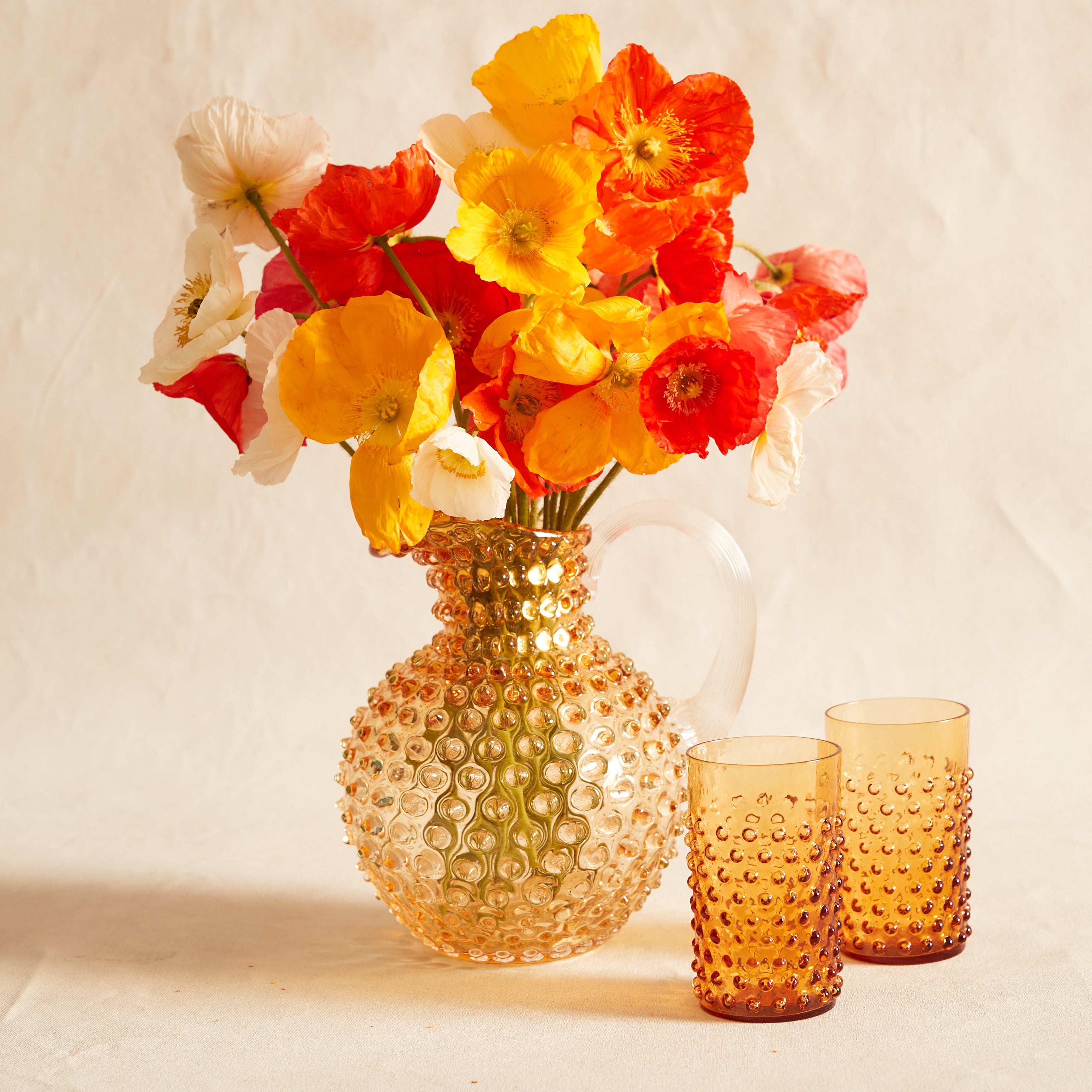 Underlay Amber Hobnail jug