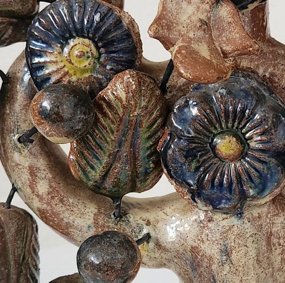 Vintage Tree Of Life Candelabra ; Leaves and Flowers