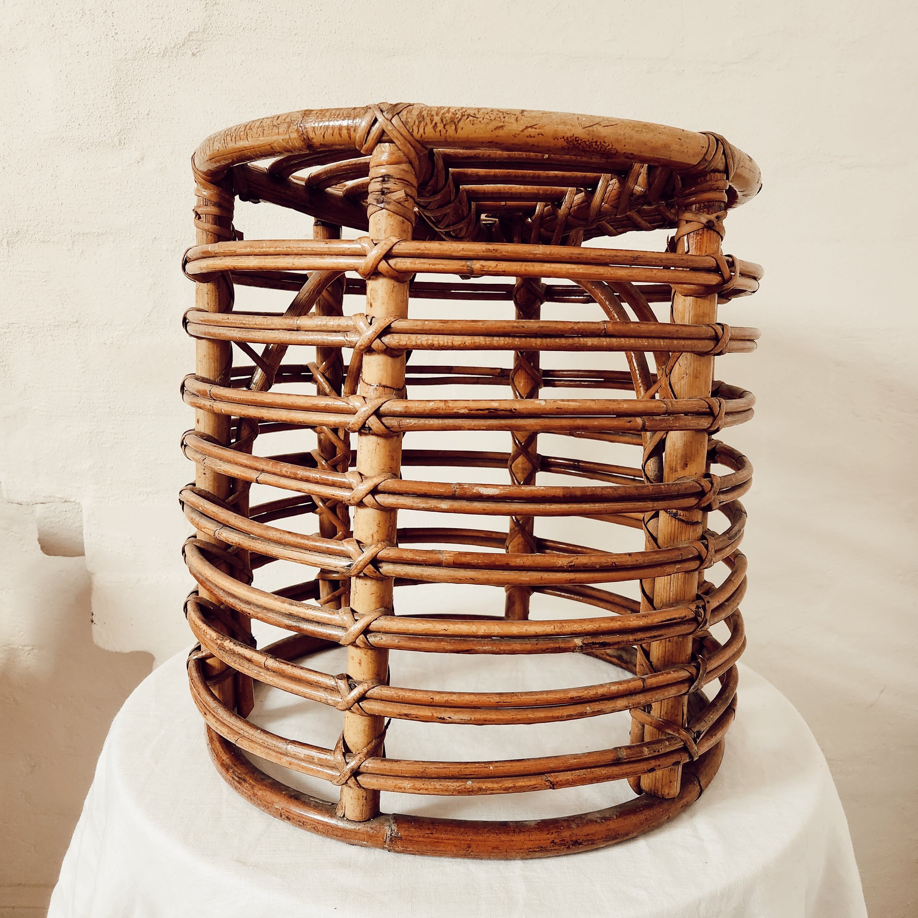 Vintage Italian Cane Stool