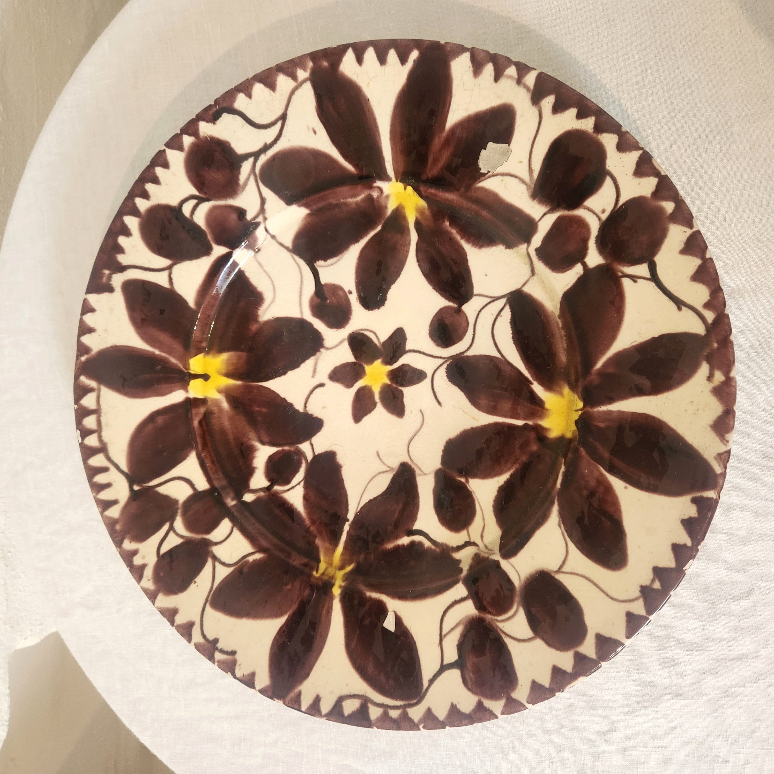 Vintage Mexican Hand Painted Earthenware Plate