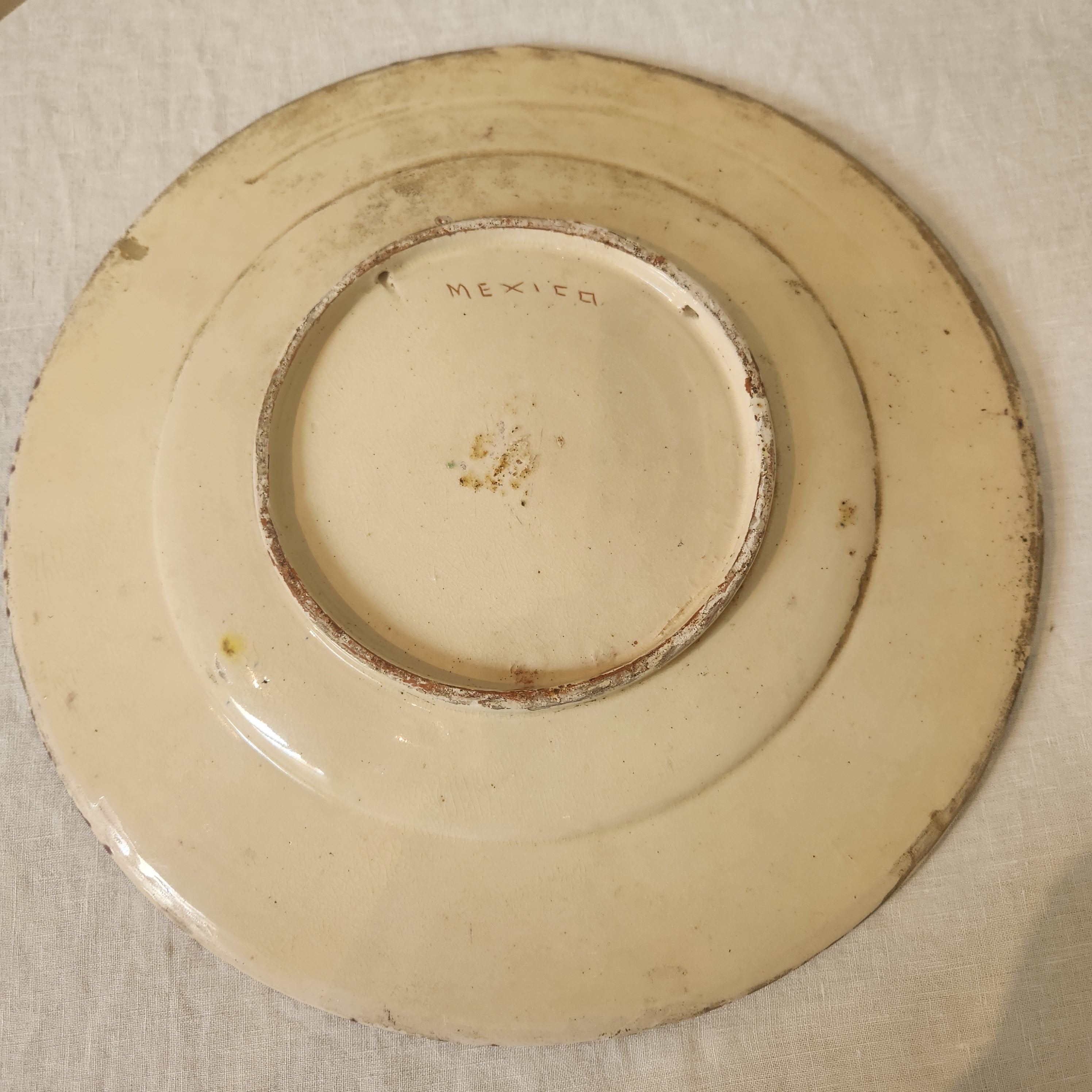 Vintage Mexican Hand Painted Earthenware Plate