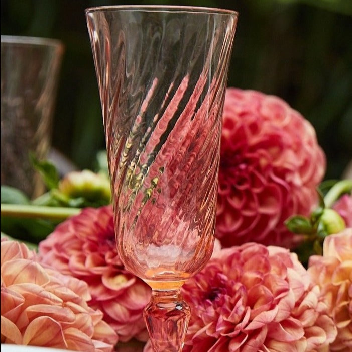 Vintage French Rosaline Champagne Flute