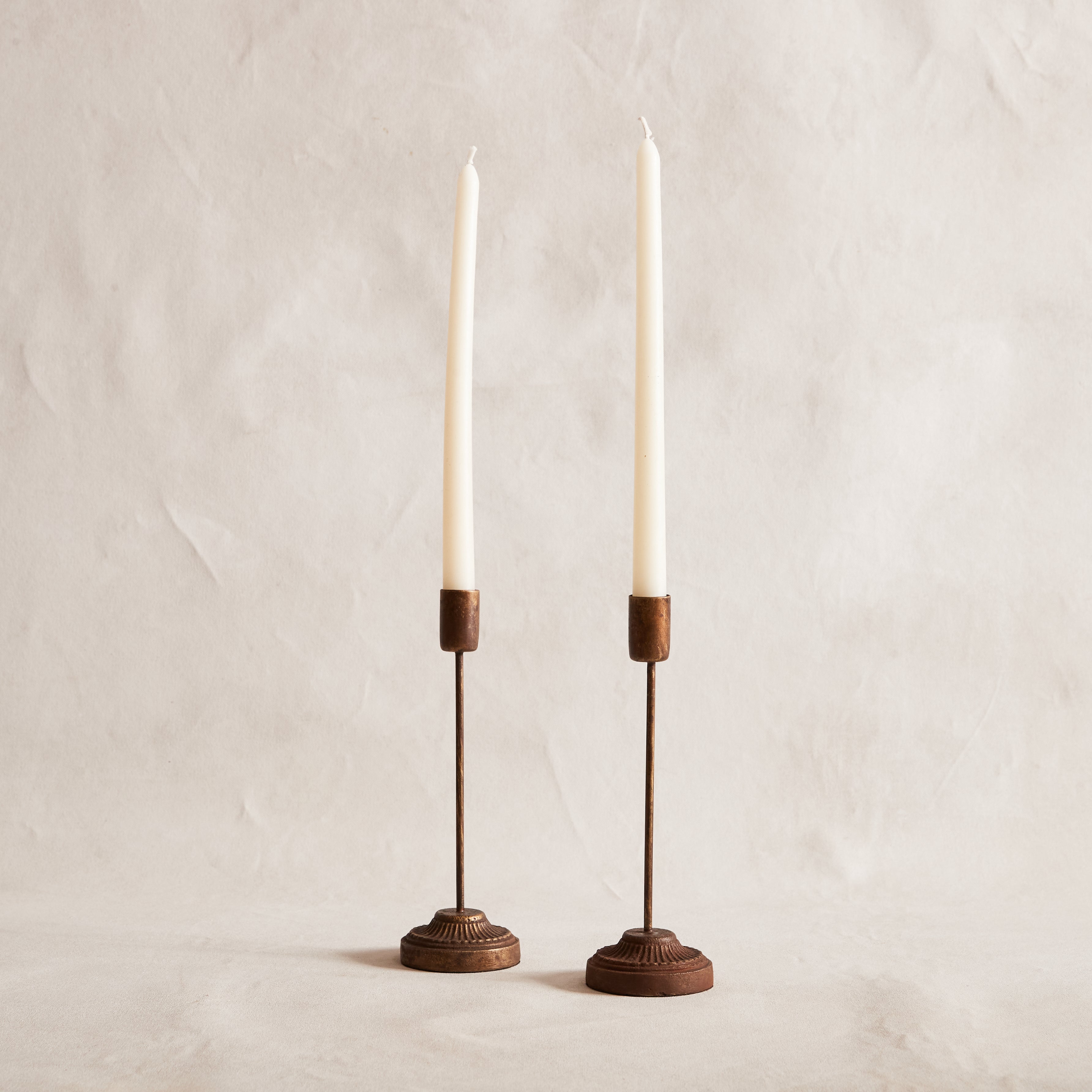 Aged Bronze Stem Candle Holder