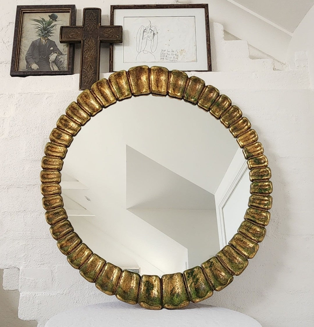 Sunburst Gilt Oval Mirror by Francisco Hurtado