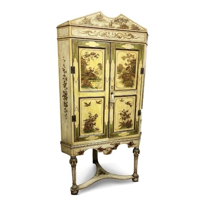 Late 1800's French Chinoiserie Corner Cabinet