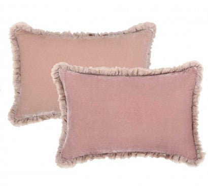 Seraphine Cushion with Silk Ruffle - Moscou Pink
