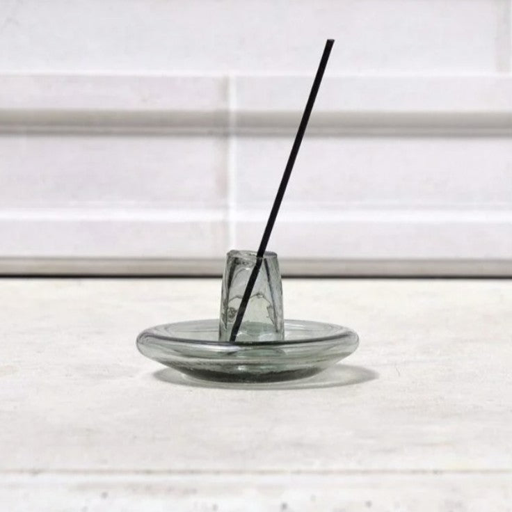 Glass Incense Holder - Smokey