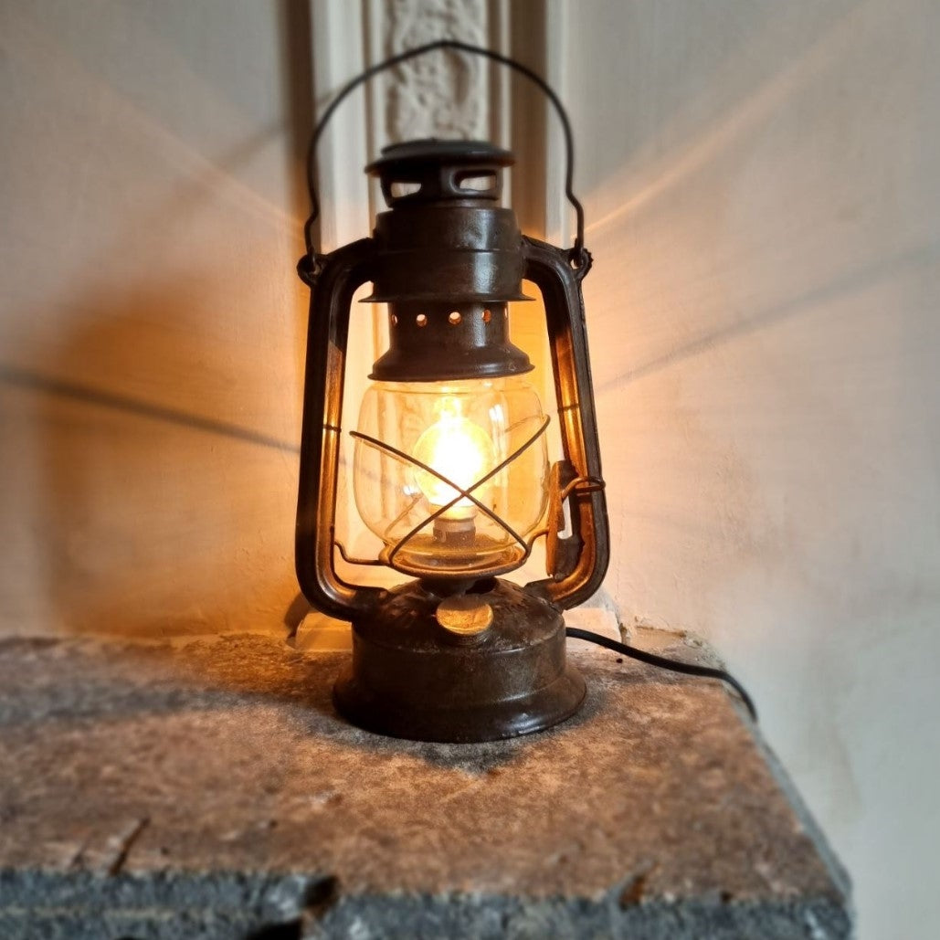 Vintage converted Hurricane Lantern - Large