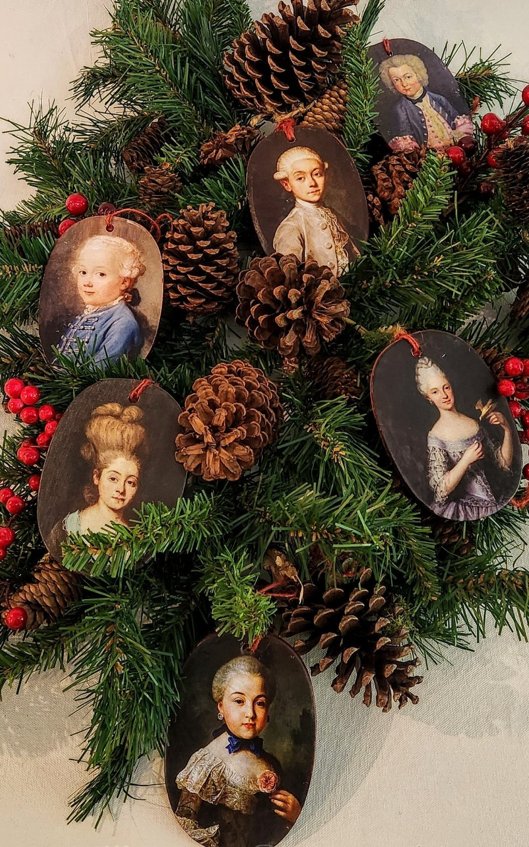 French Children Portrait Ornaments