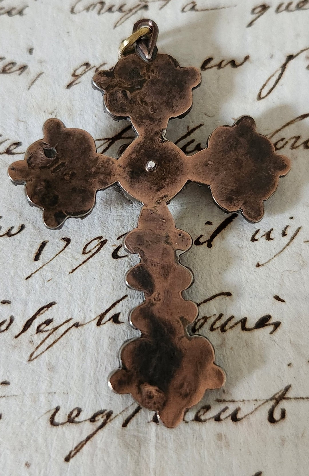 Vintage Garnet Cluster Cross