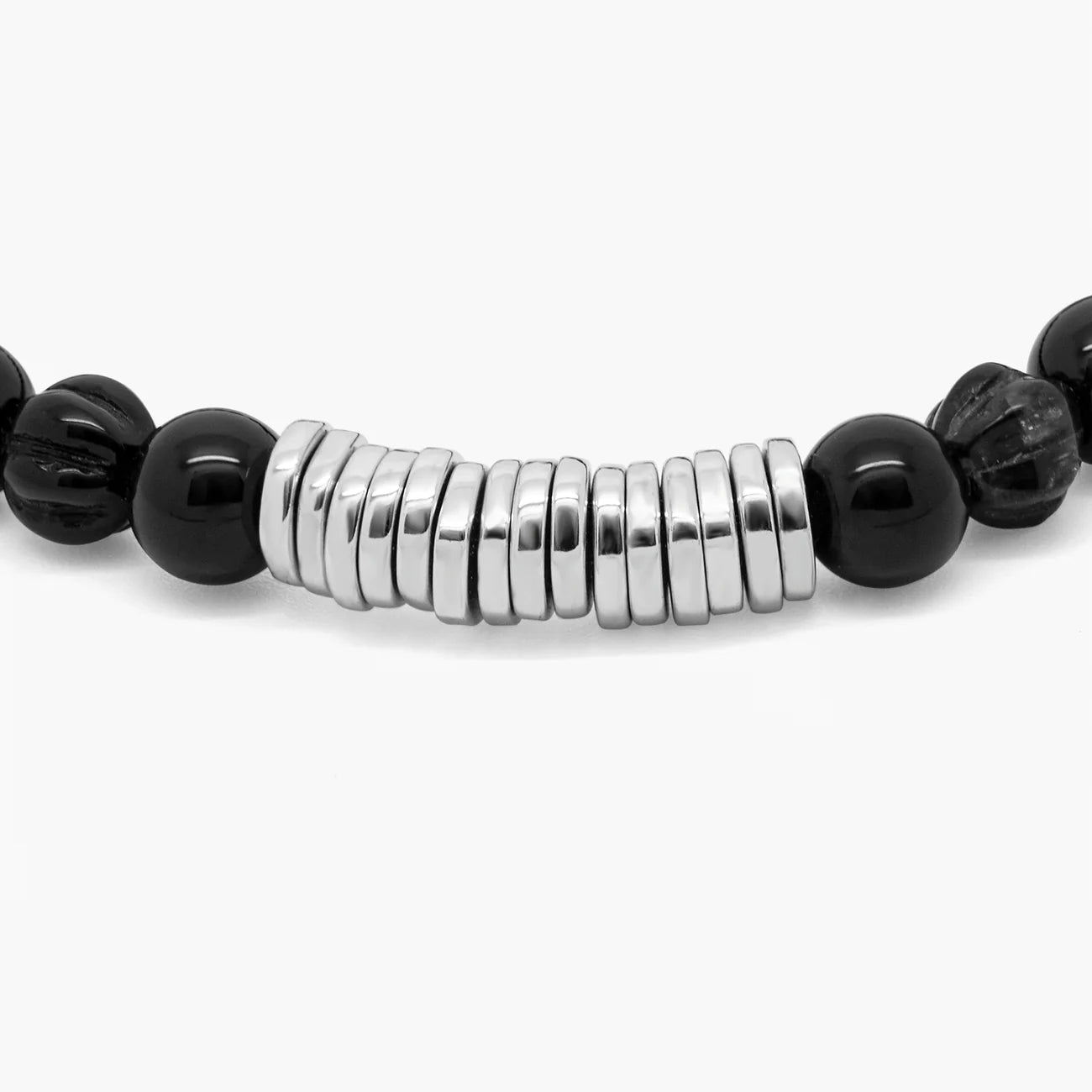 Classic Discs Bracelet with Black Agate and Sterling Silver