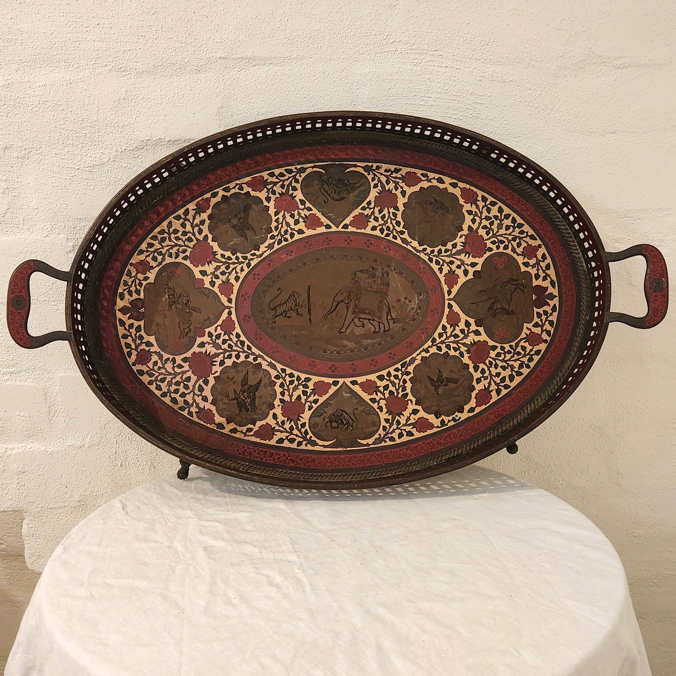 Large Brass Indian Serving Tray
