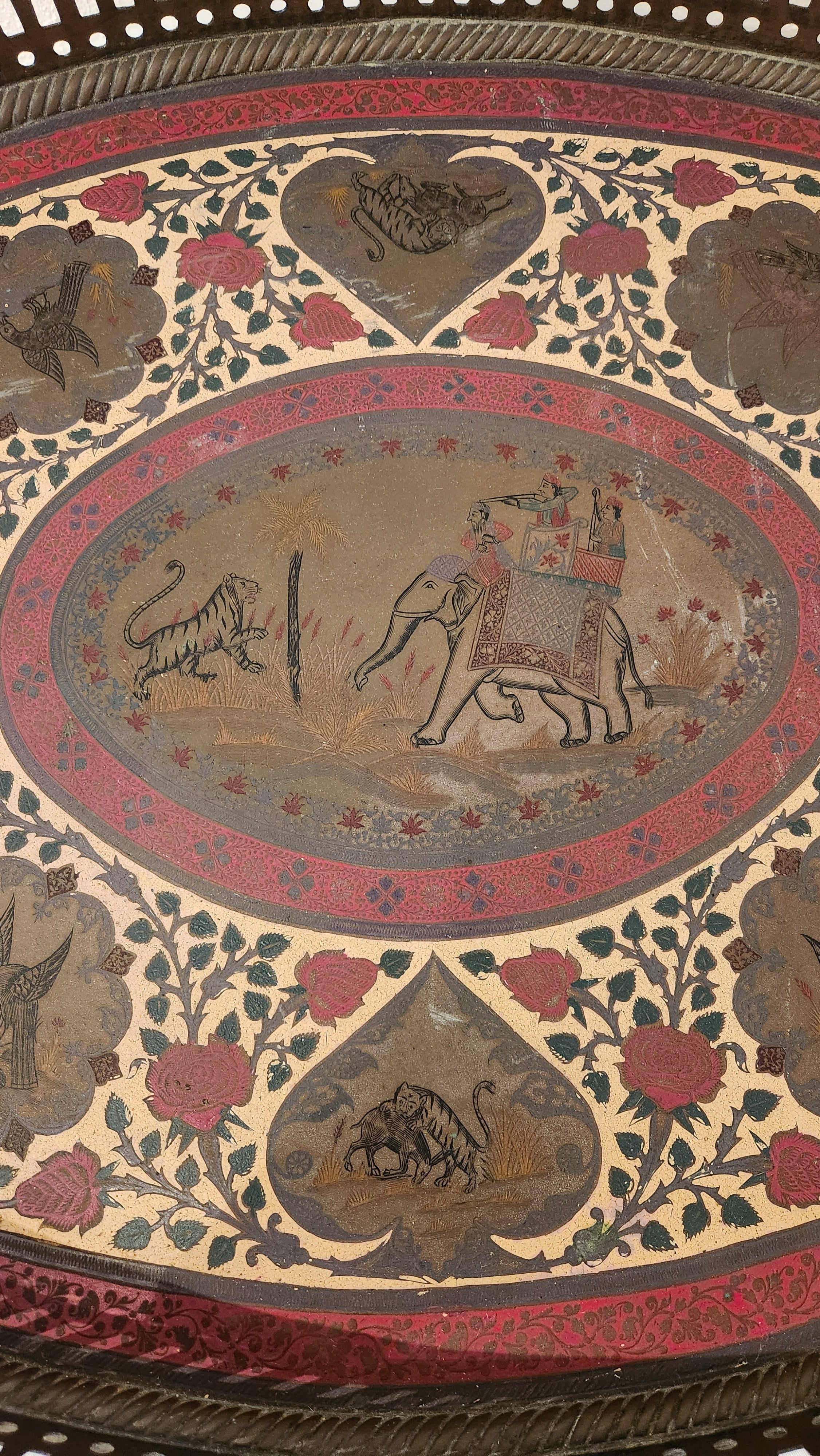 Large Brass Indian Serving Tray