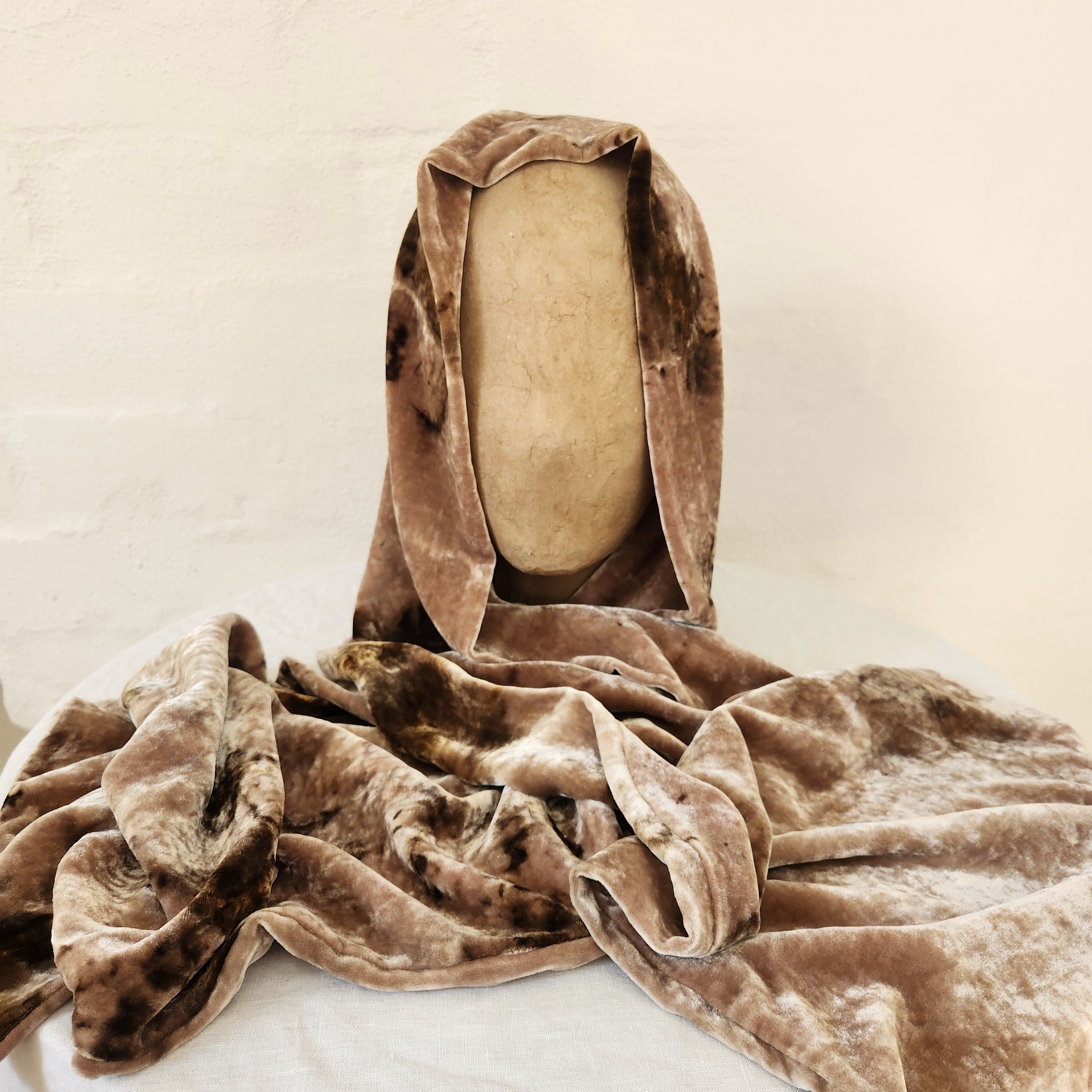 Nougat Silk Velvet Scarf