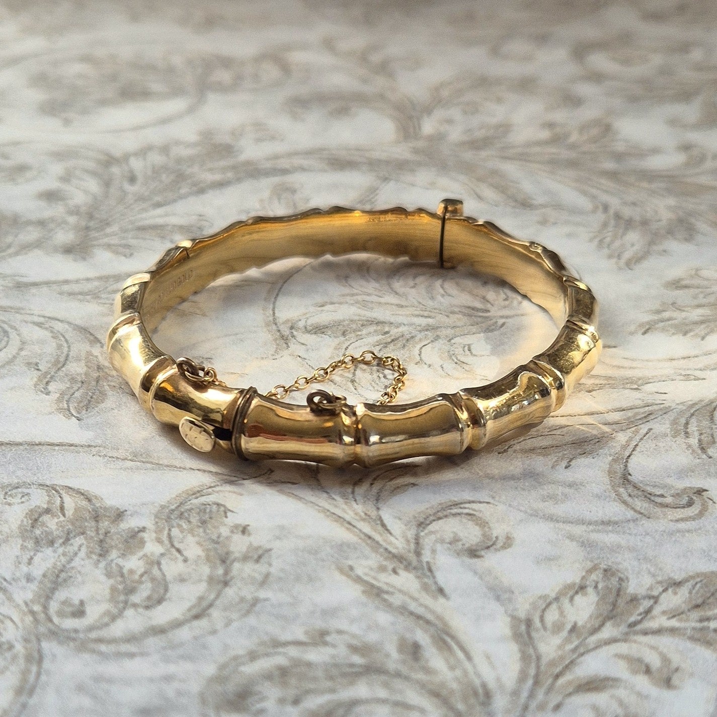 Mid Century 9ct Rolled Gold Bamboo Bangle