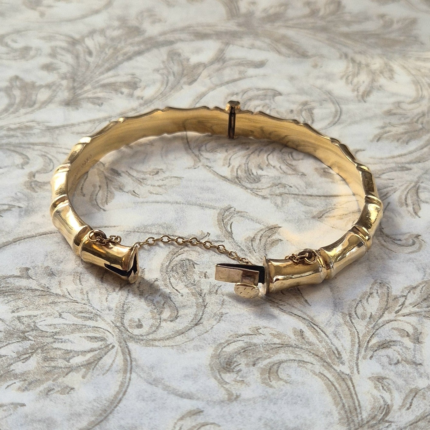 Mid Century 9ct Rolled Gold Bamboo Bangle
