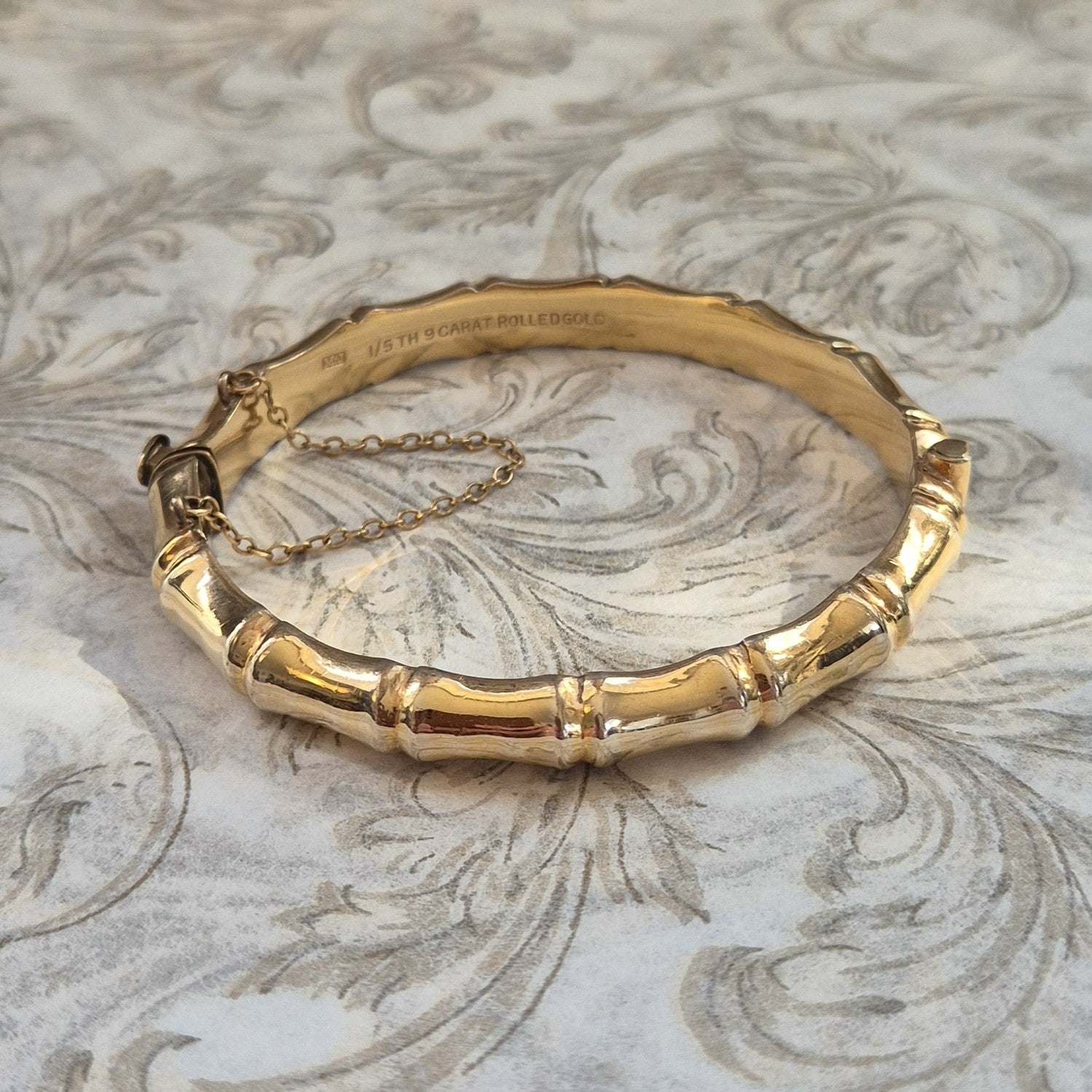 Mid Century 9ct Rolled Gold Bamboo Bangle