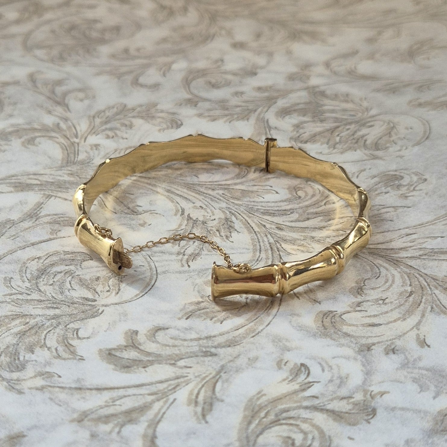 Mid Century 9ct Rolled Gold Bamboo Bangle
