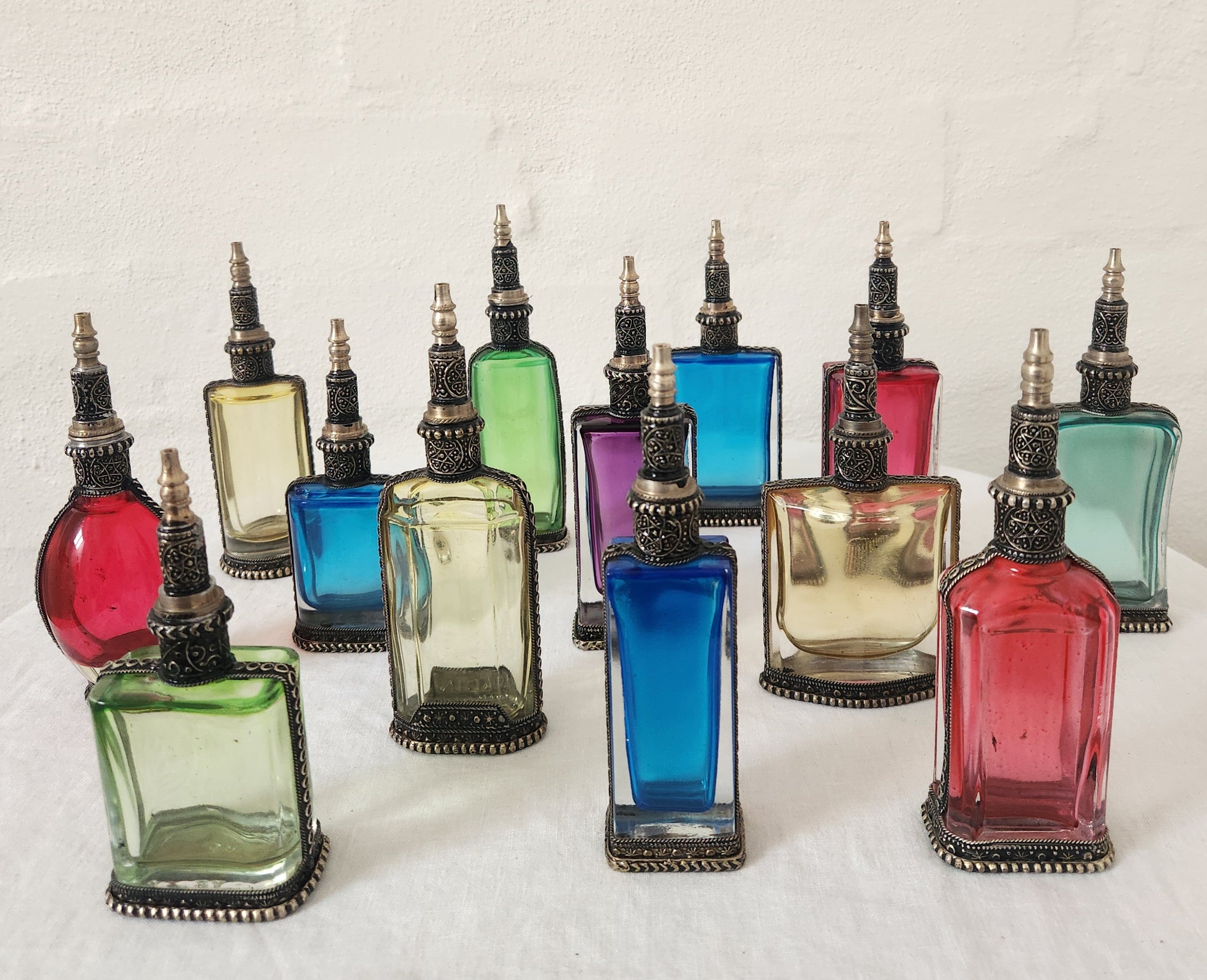 Moroccan Glass Perfume Bottle - Red