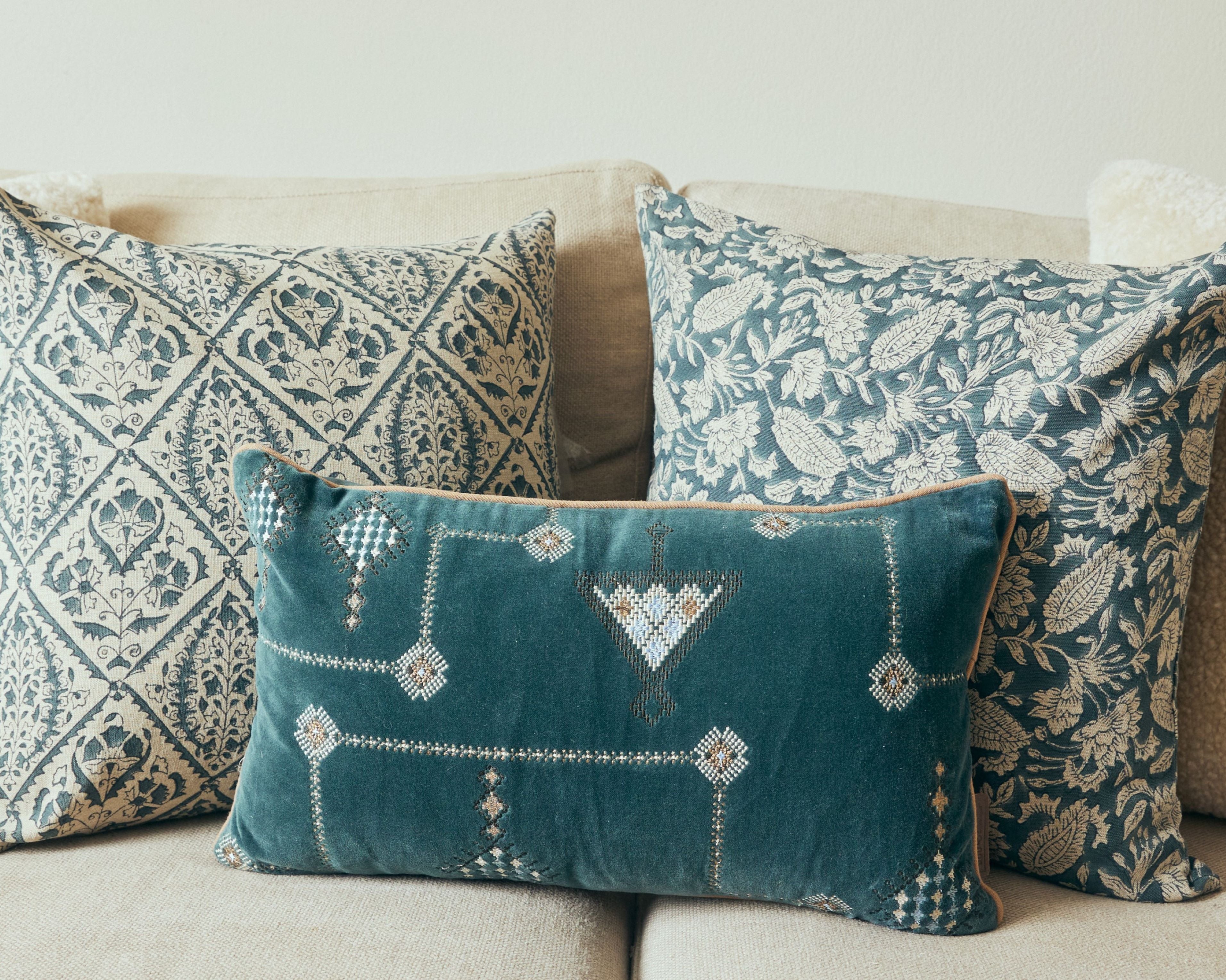 Jodhpur Denim Blue Linen Cushion