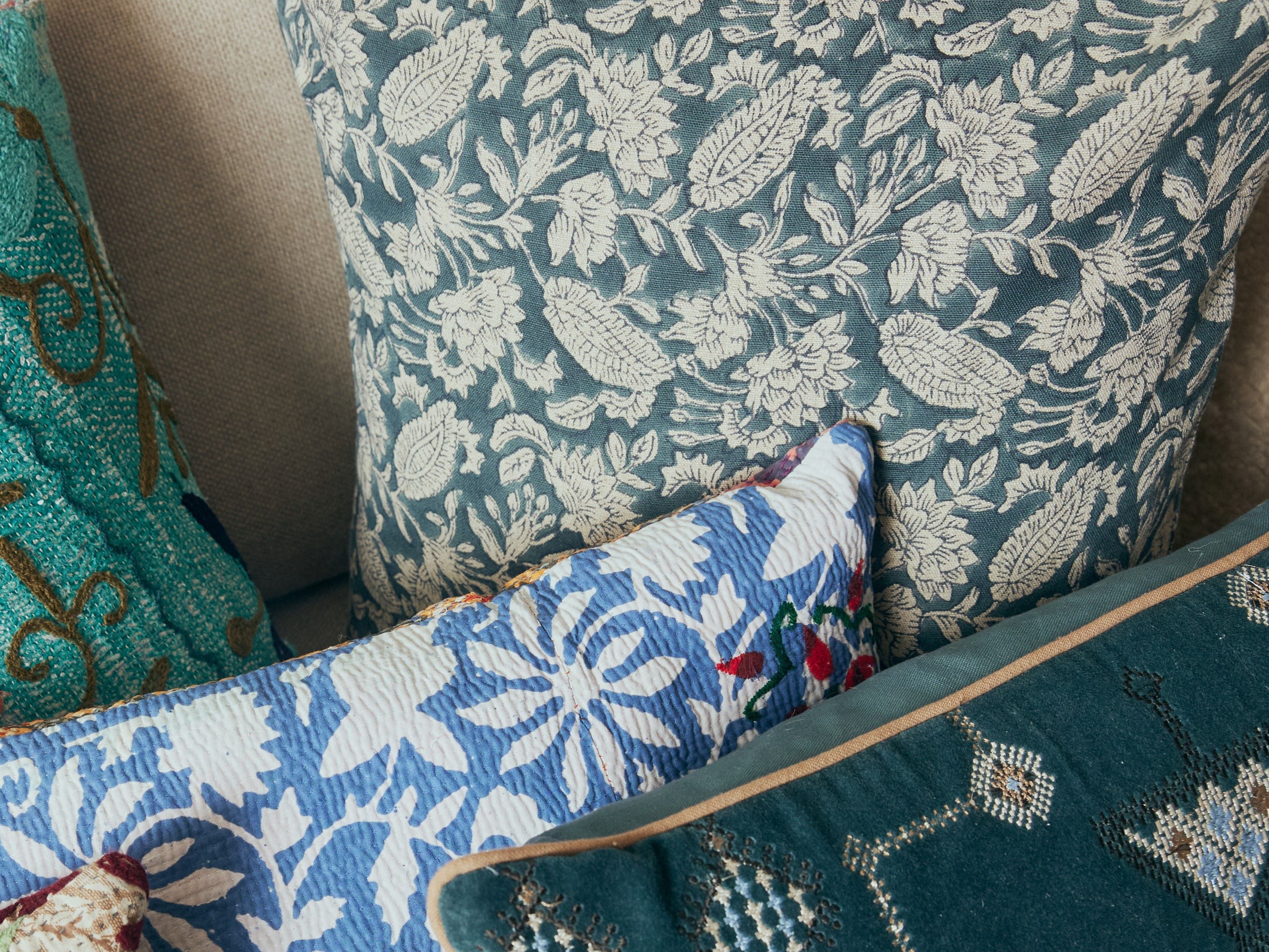 Jodhpur Denim Blue Linen Cushion