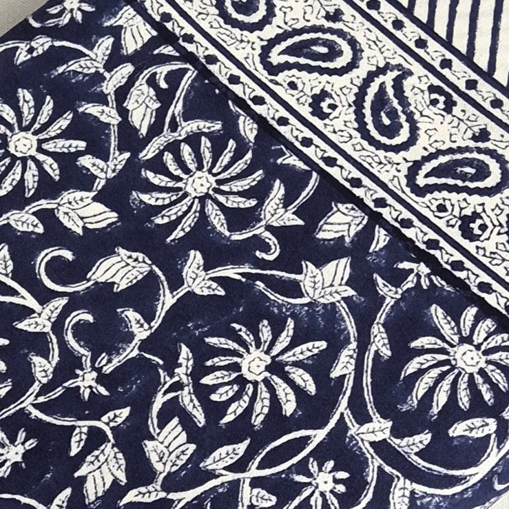 Cotton Tablecloth - Margerita Navy